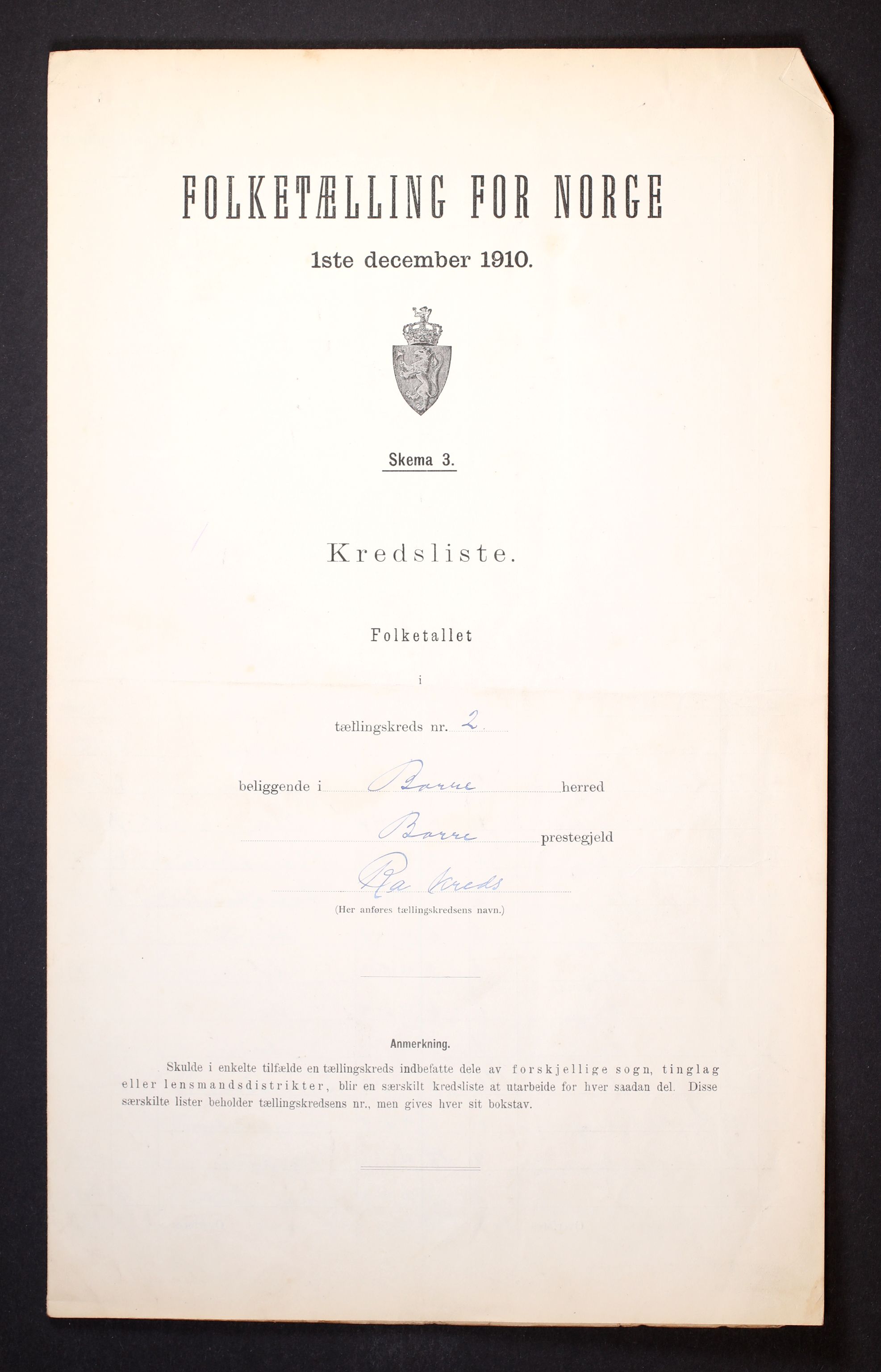 RA, 1910 census for Borre, 1910, p. 10