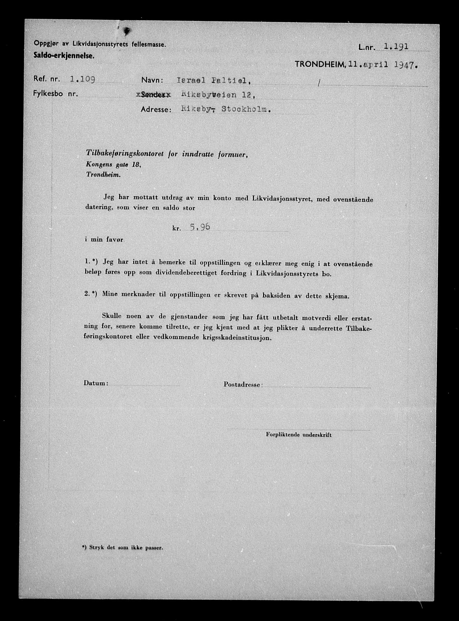 Justisdepartementet, Tilbakeføringskontoret for inndratte formuer, AV/RA-S-1564/H/Hc/Hca/L0906: --, 1945-1947, p. 302