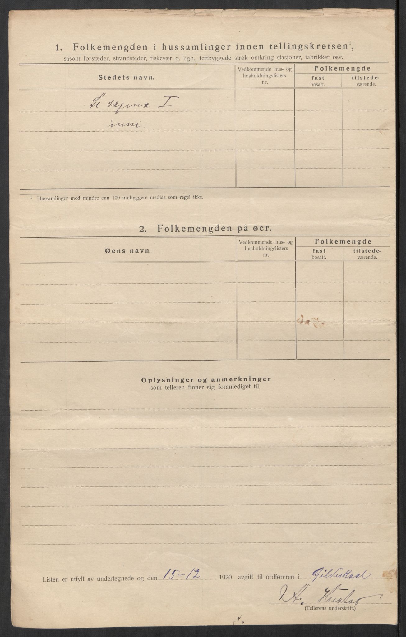 SAT, 1920 census for Gildeskål, 1920, p. 48