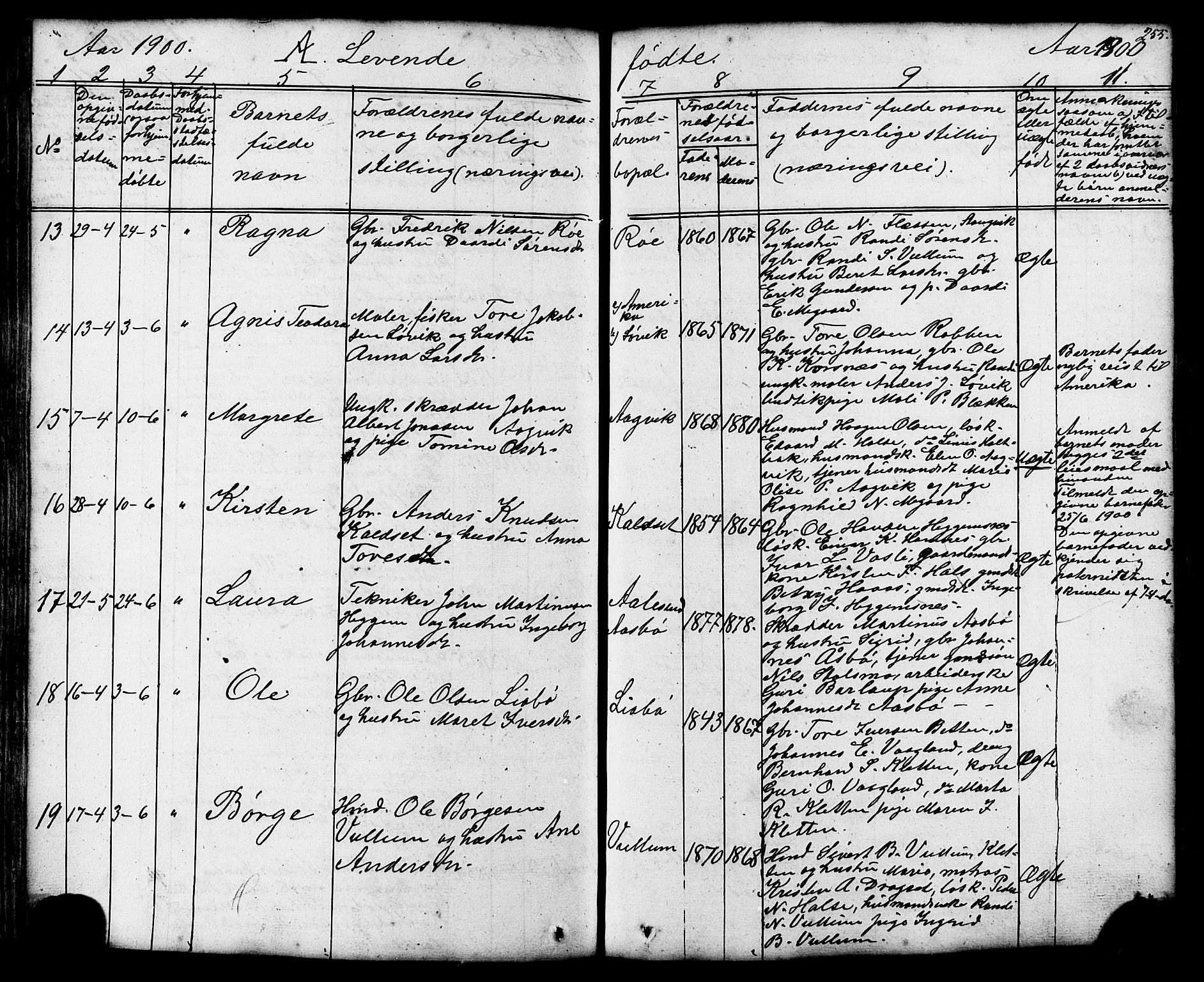 Ministerialprotokoller, klokkerbøker og fødselsregistre - Møre og Romsdal, AV/SAT-A-1454/576/L0890: Parish register (copy) no. 576C01, 1837-1908, p. 255