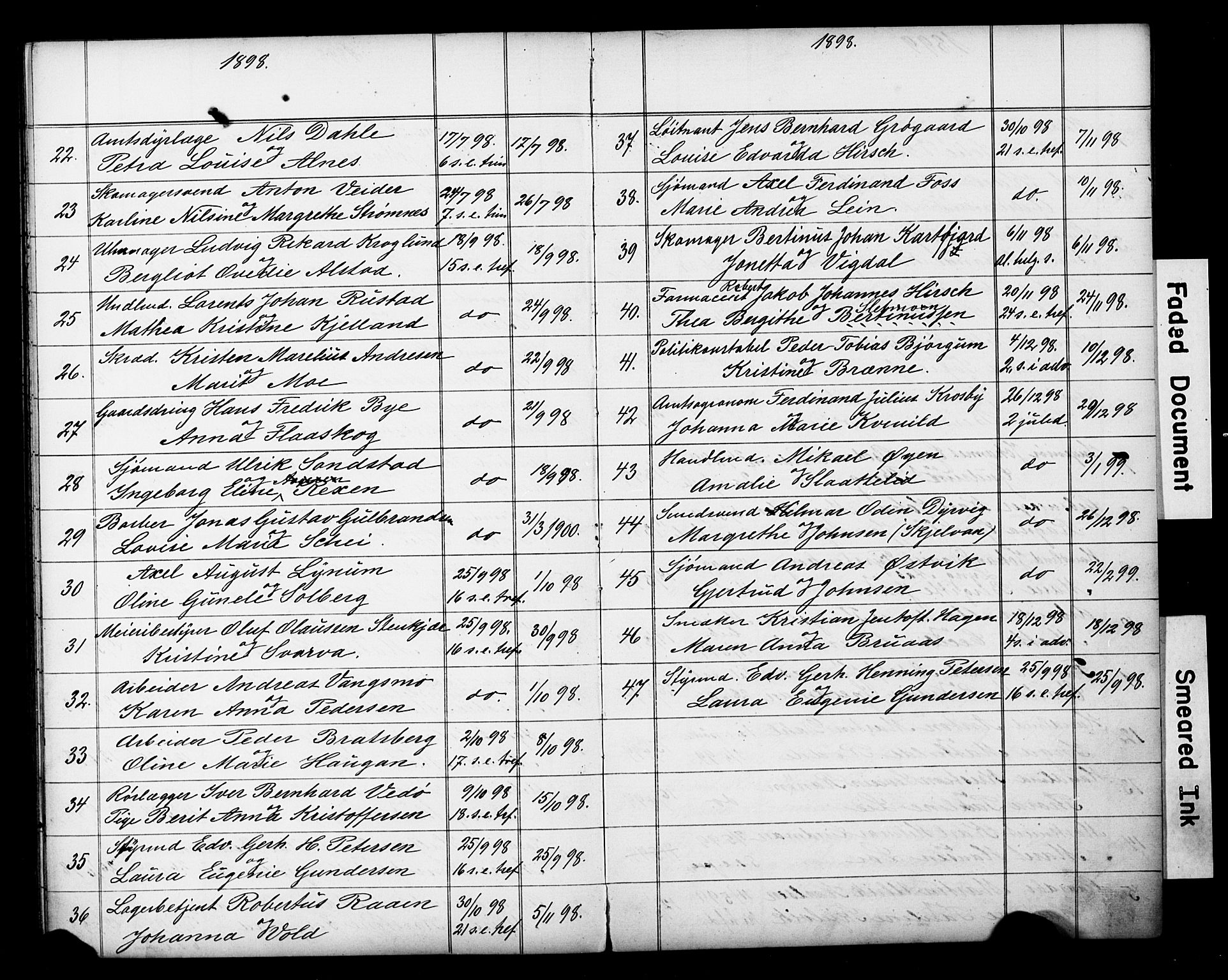 Ministerialprotokoller, klokkerbøker og fødselsregistre - Sør-Trøndelag, AV/SAT-A-1456/601/L0059: Banns register no. 601A27, 1870-1911