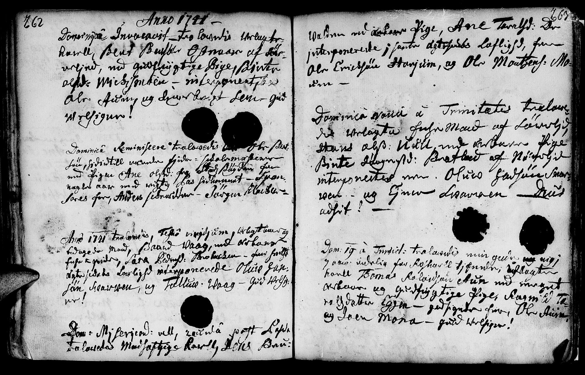 Ministerialprotokoller, klokkerbøker og fødselsregistre - Nord-Trøndelag, SAT/A-1458/749/L0467: Parish register (official) no. 749A01, 1733-1787, p. 262-263