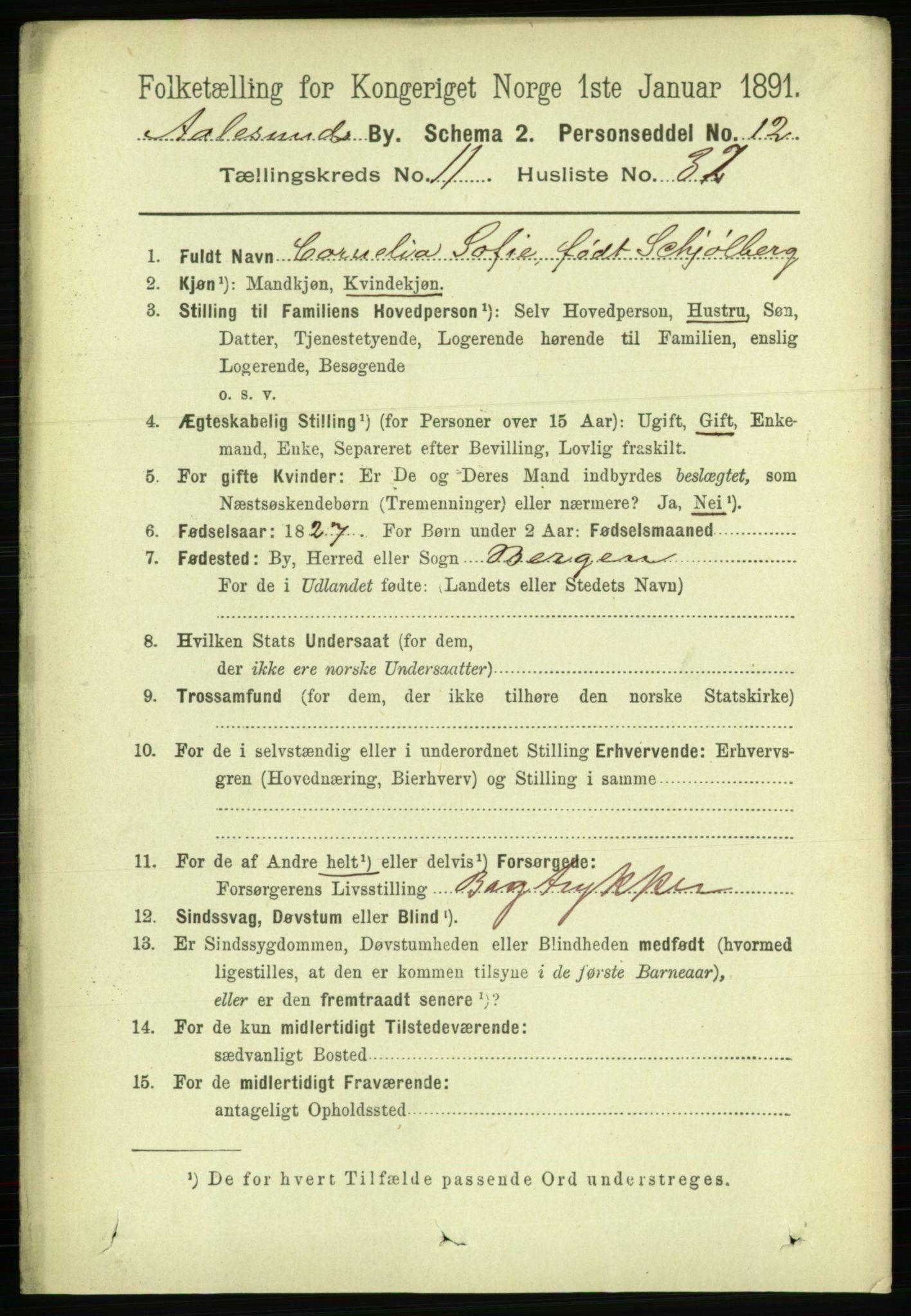 RA, 1891 census for 1501 Ålesund, 1891, p. 7485