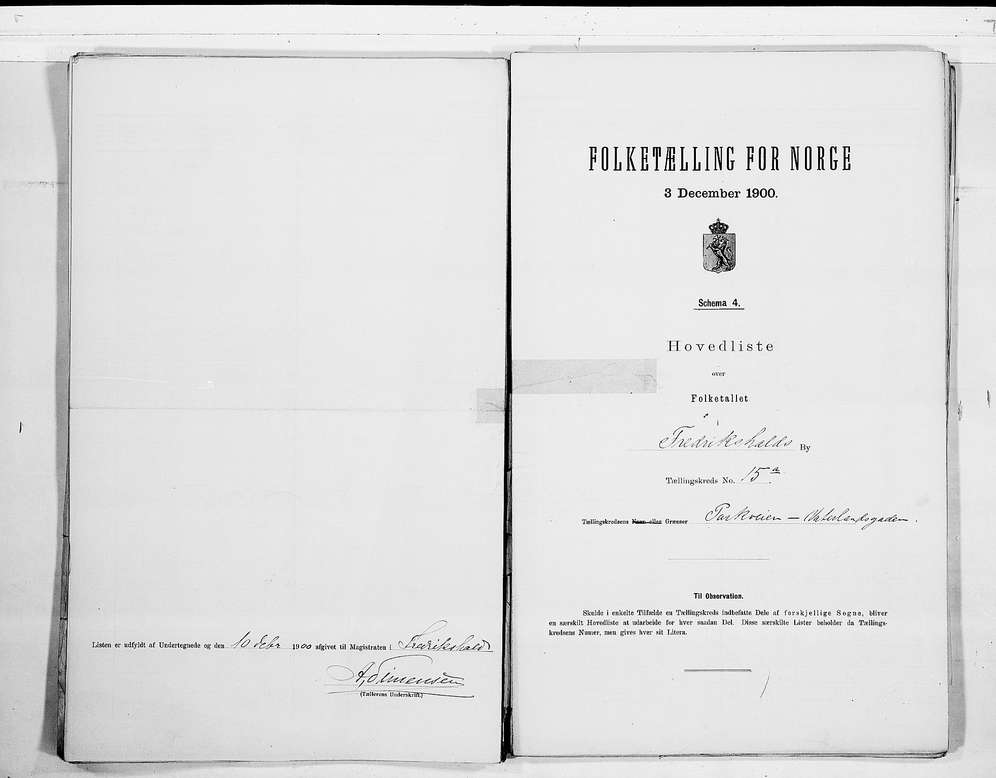 SAO, 1900 census for Fredrikshald, 1900, p. 39