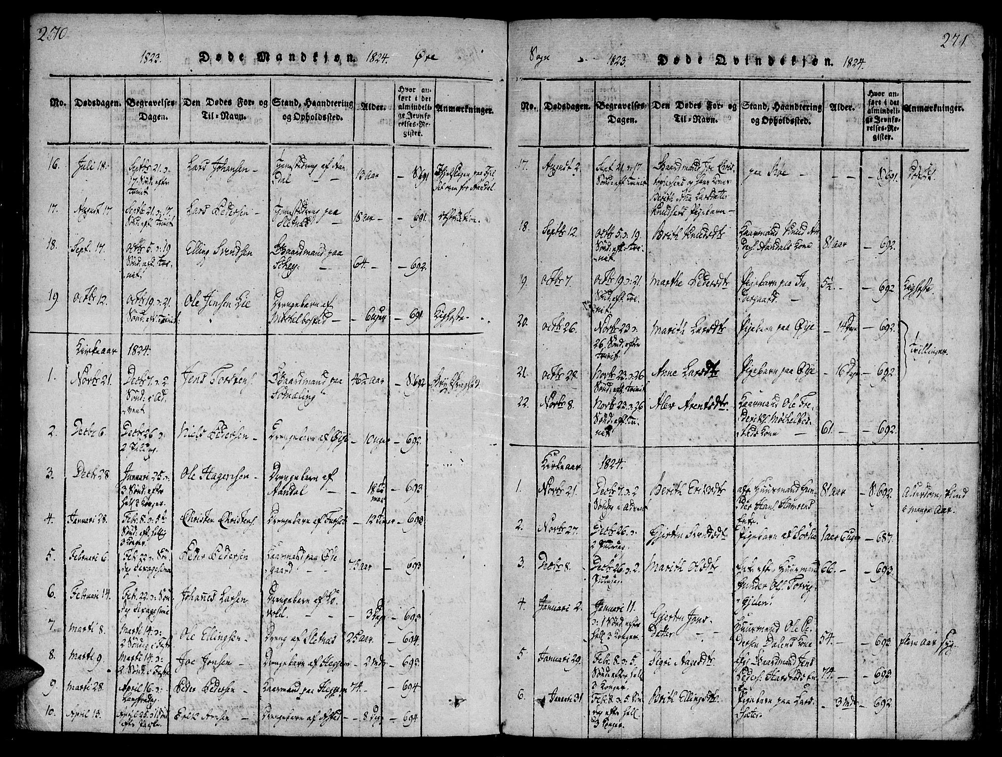 Ministerialprotokoller, klokkerbøker og fødselsregistre - Møre og Romsdal, SAT/A-1454/586/L0982: Parish register (official) no. 586A08, 1819-1829, p. 270-271