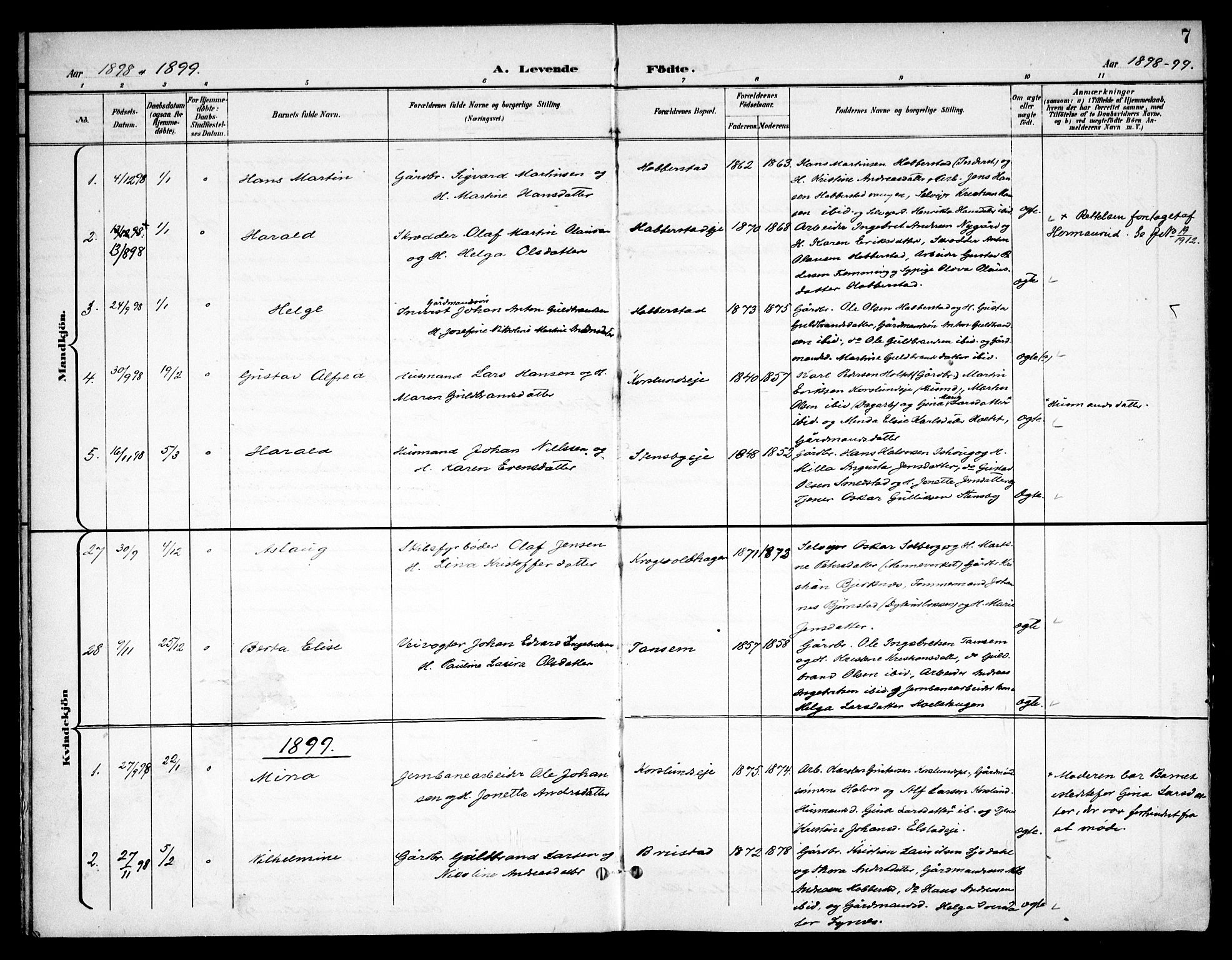 Eidsvoll prestekontor Kirkebøker, SAO/A-10888/F/Fb/L0003: Parish register (official) no. II 3, 1898-1909, p. 7