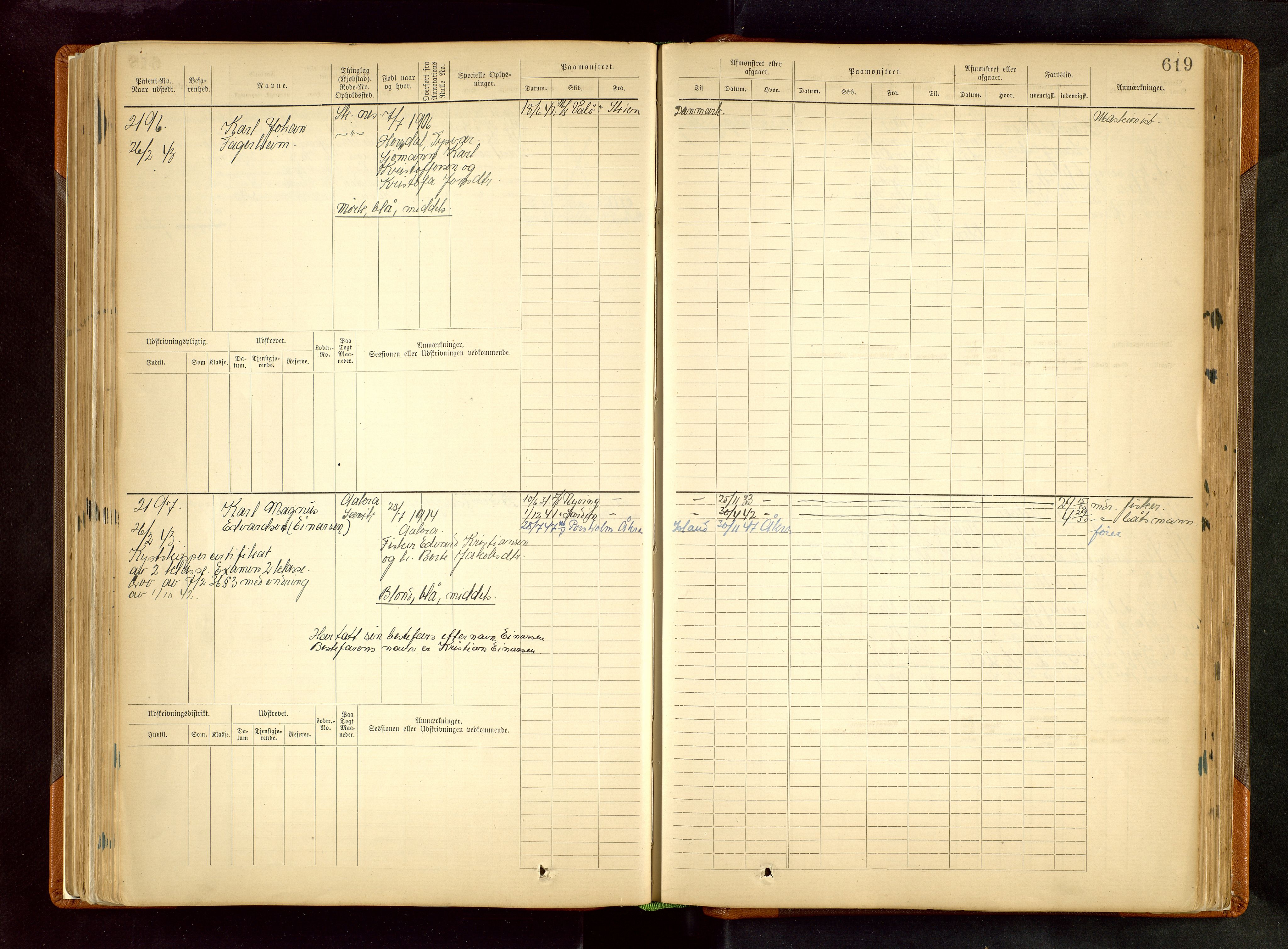 Haugesund sjømannskontor, AV/SAST-A-102007/F/Fb/Fbb/L0002: Sjøfartsrulle Skudenes kretsnr. 959-2439, 1860-1948, p. 619