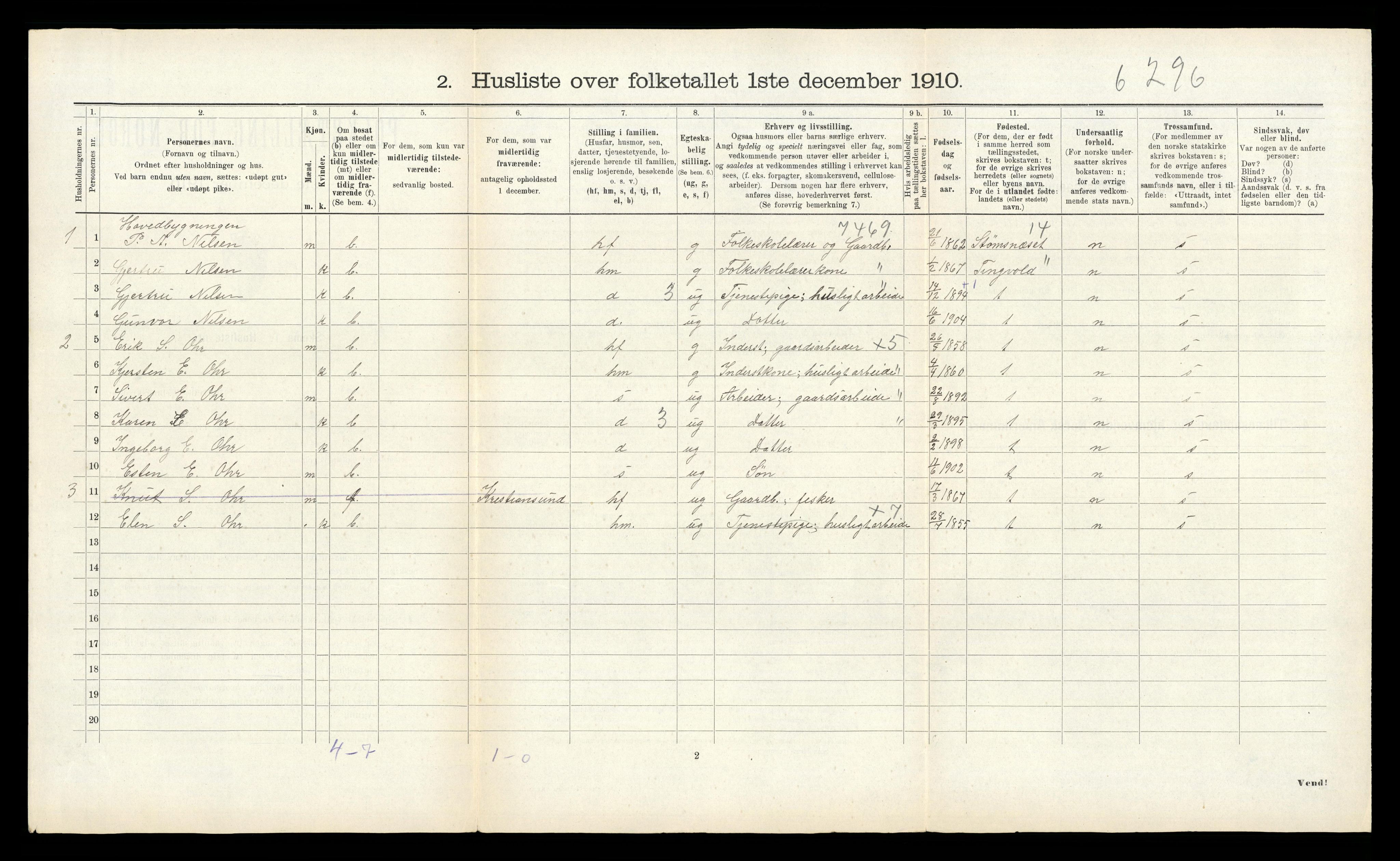 RA, 1910 census for Frei, 1910, p. 203