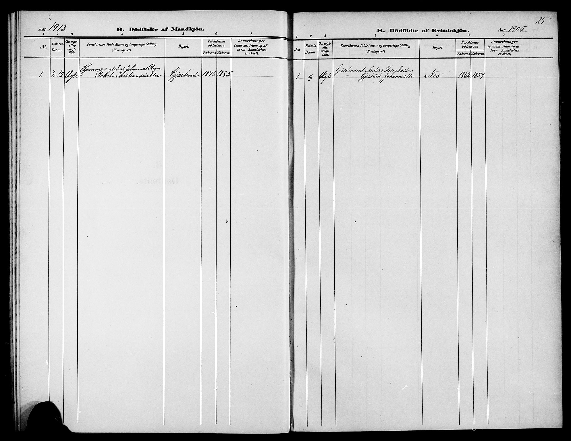 Førde sokneprestembete, SAB/A-79901/H/Hab/Habb/L0001: Parish register (copy) no. B 1, 1904-1924, p. 25