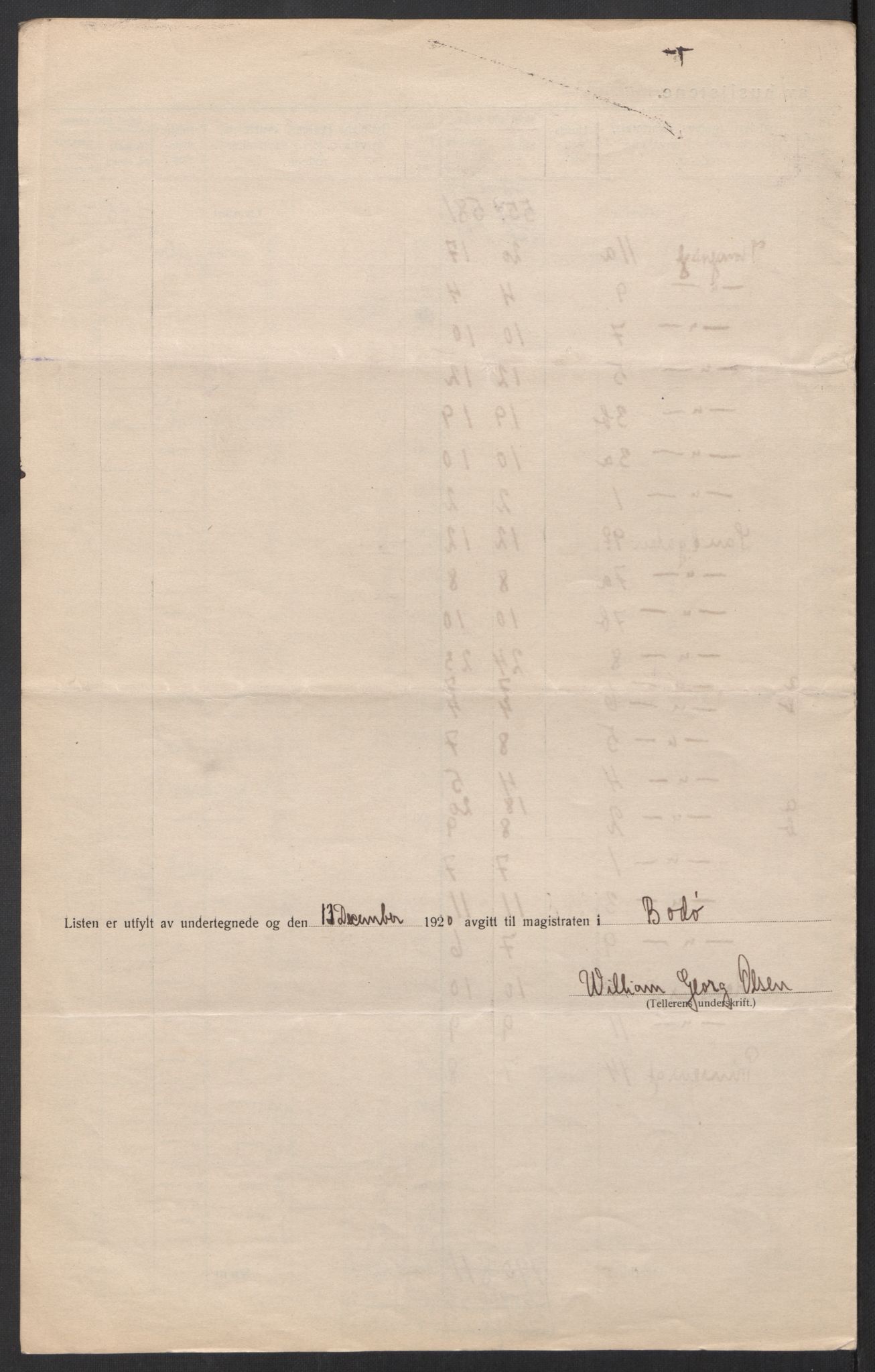 SAT, 1920 census for Bodø, 1920, p. 25