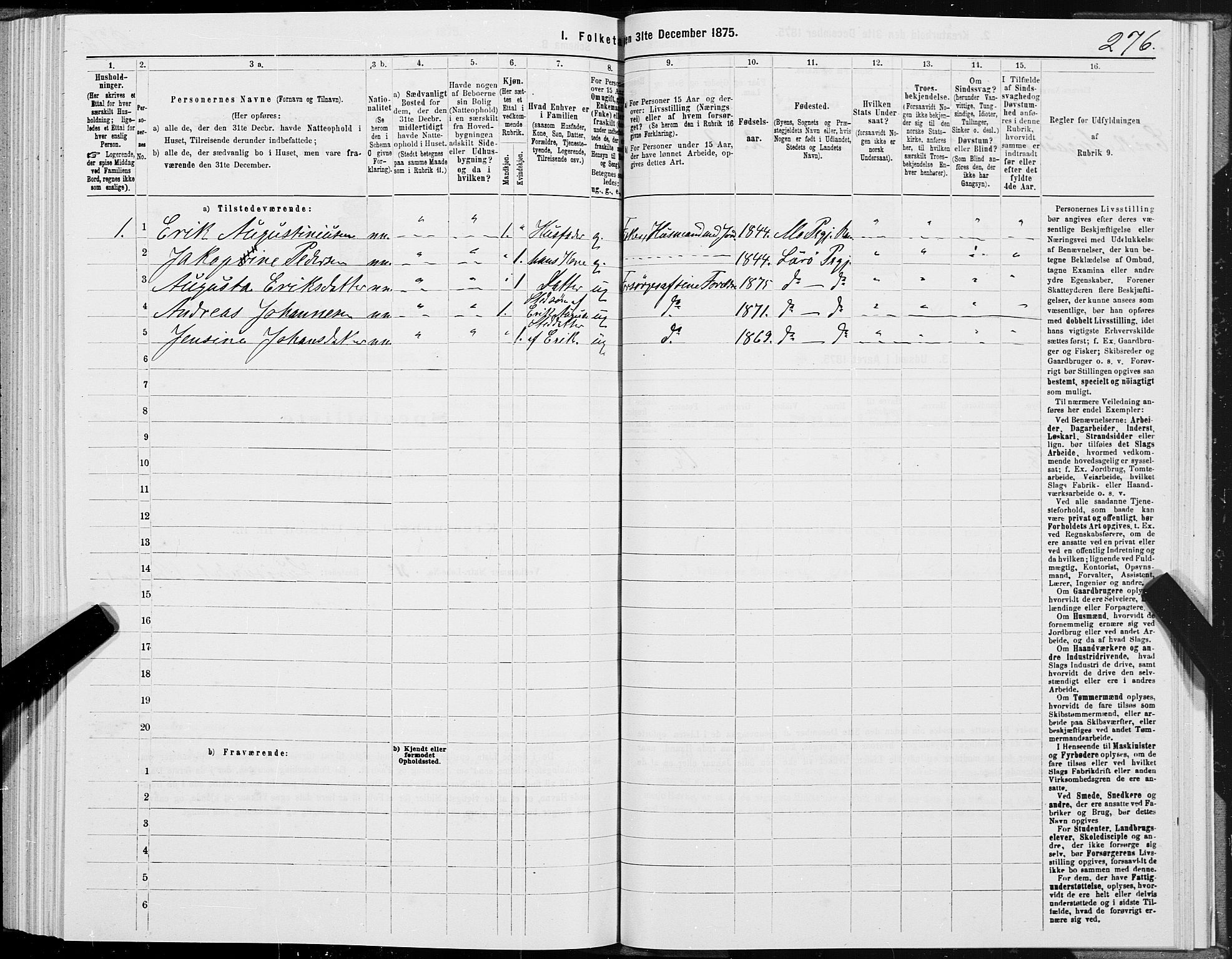 SAT, 1875 census for 1834P Lurøy, 1875, p. 3276