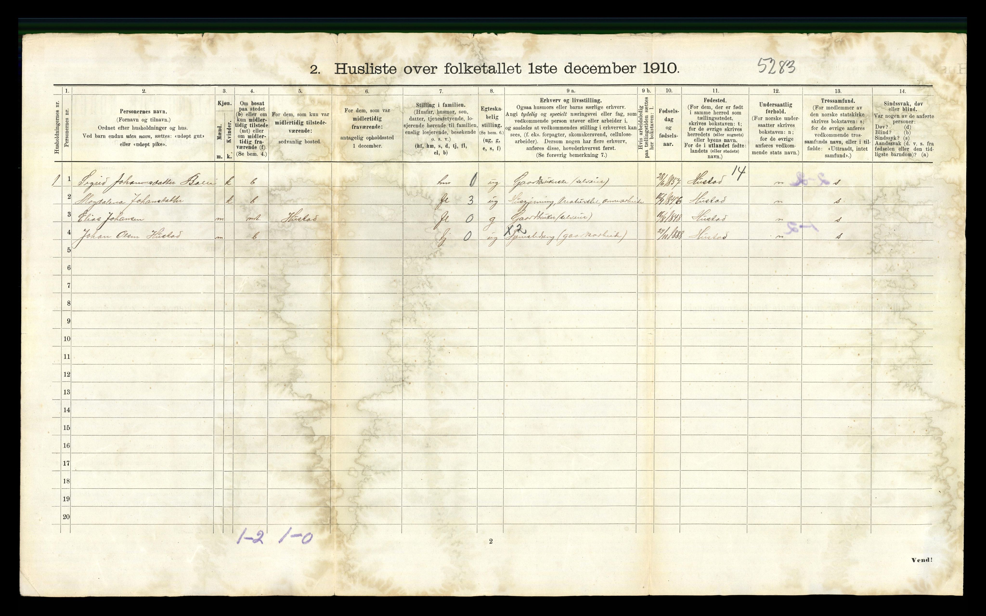 RA, 1910 census for Eide, 1910, p. 546