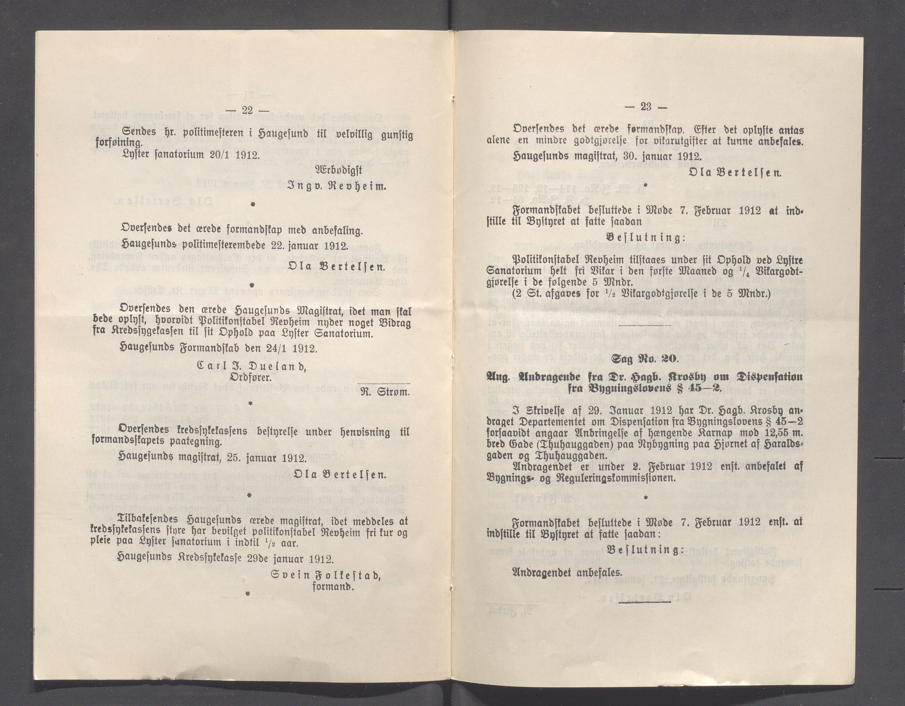 Haugesund kommune - Formannskapet og Bystyret, IKAR/A-740/A/Abb/L0002: Bystyreforhandlinger, 1908-1917, p. 388