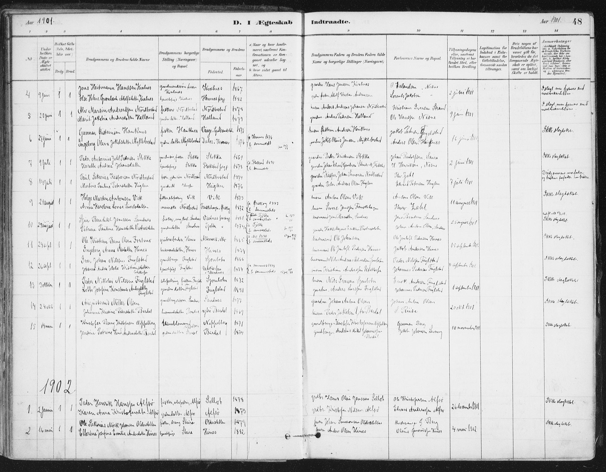 Ministerialprotokoller, klokkerbøker og fødselsregistre - Nordland, AV/SAT-A-1459/838/L0553: Parish register (official) no. 838A11, 1880-1910, p. 48