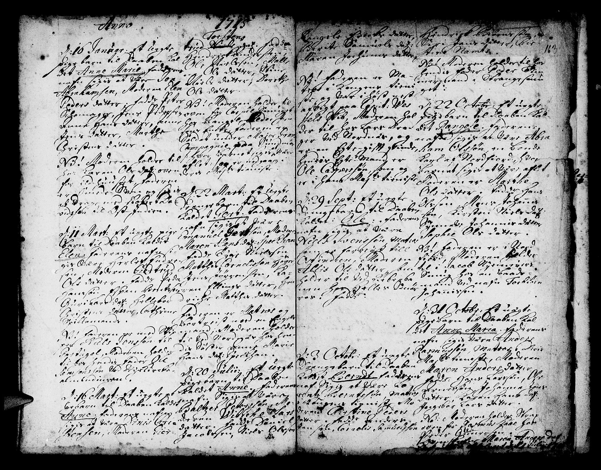 Nykirken Sokneprestembete, SAB/A-77101/H/Haa/L0002: Parish register (official) no. A 2, 1700-1723, p. 163
