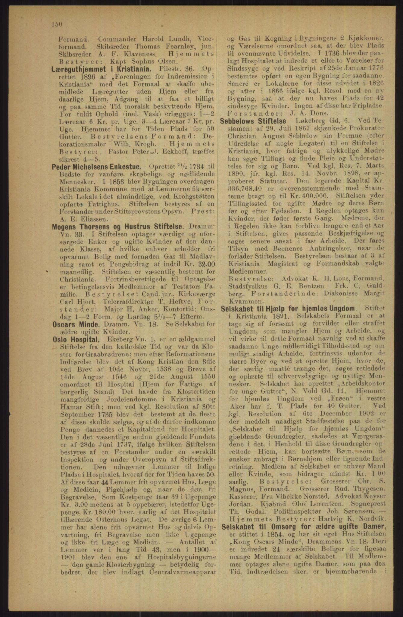 Kristiania/Oslo adressebok, PUBL/-, 1911, p. 150