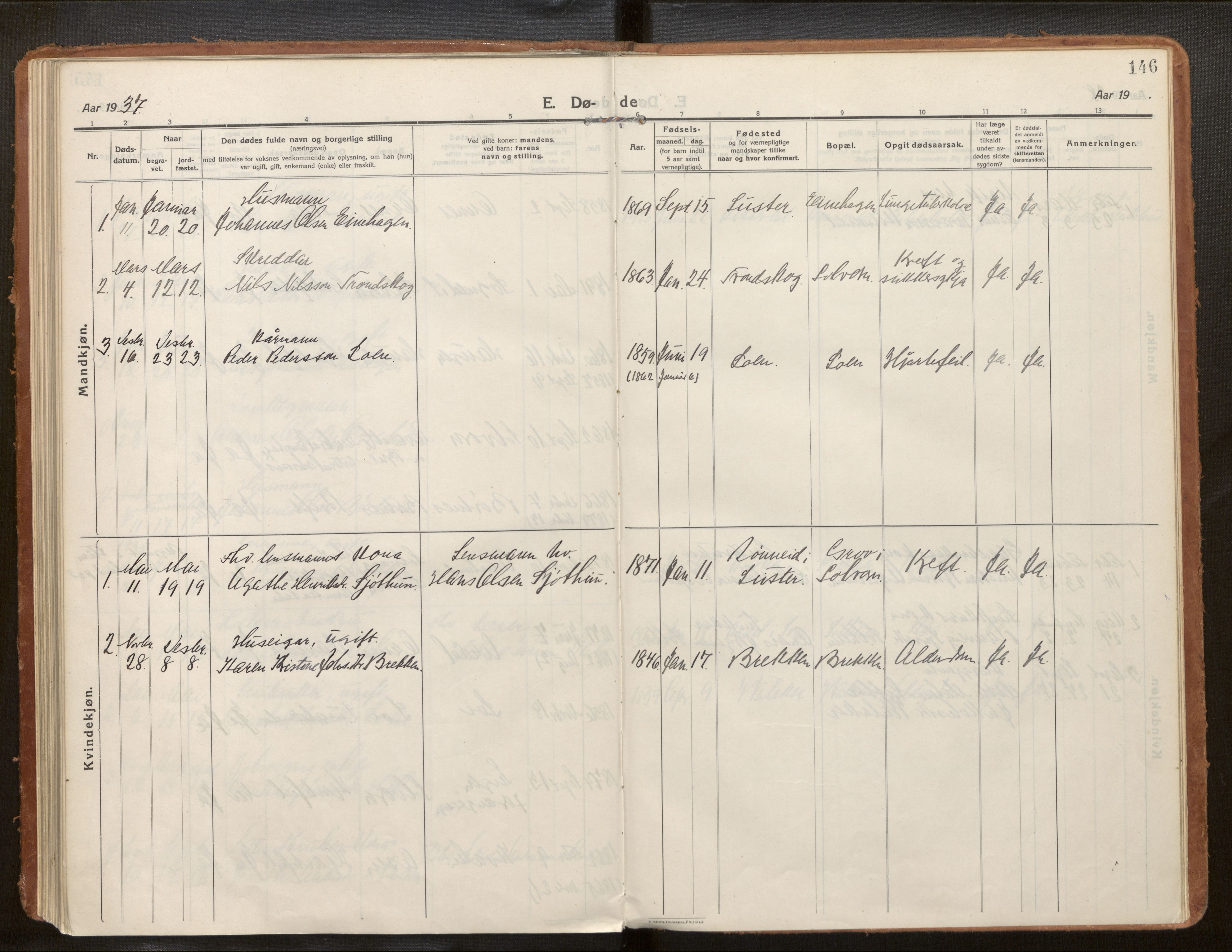 Hafslo sokneprestembete, SAB/A-80301/H/Haa/Haac/L0002: Parish register (official) no. C 2, 1914-1955, p. 146