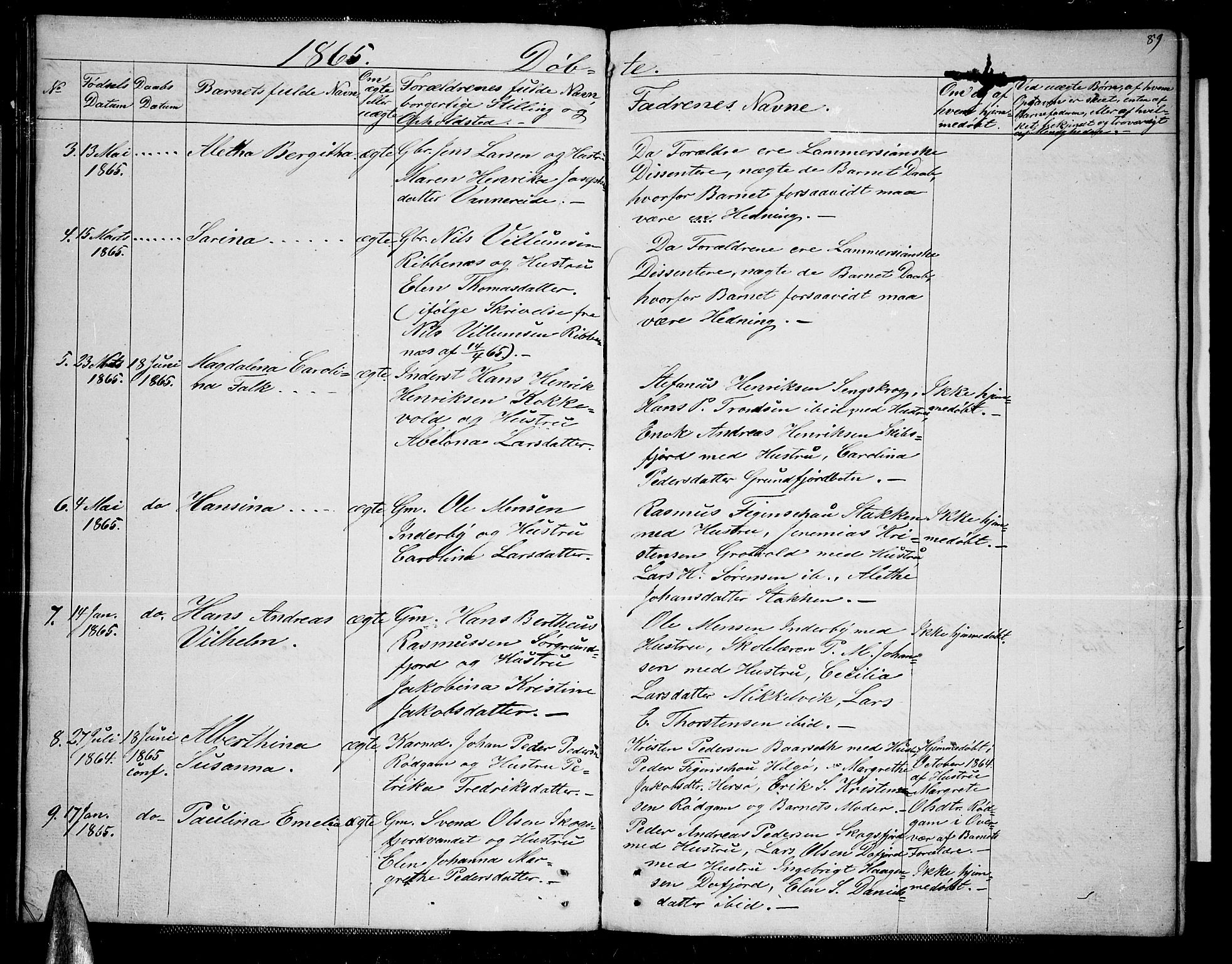 Karlsøy sokneprestembete, AV/SATØ-S-1299/H/Ha/Hab/L0004klokker: Parish register (copy) no. 4, 1845-1870, p. 89