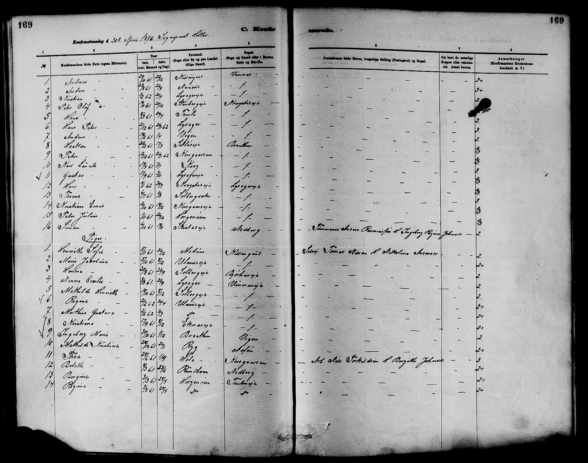 Nedre Eiker kirkebøker, SAKO/A-612/F/Fa/L0001: Parish register (official) no. 1, 1853-1877, p. 169