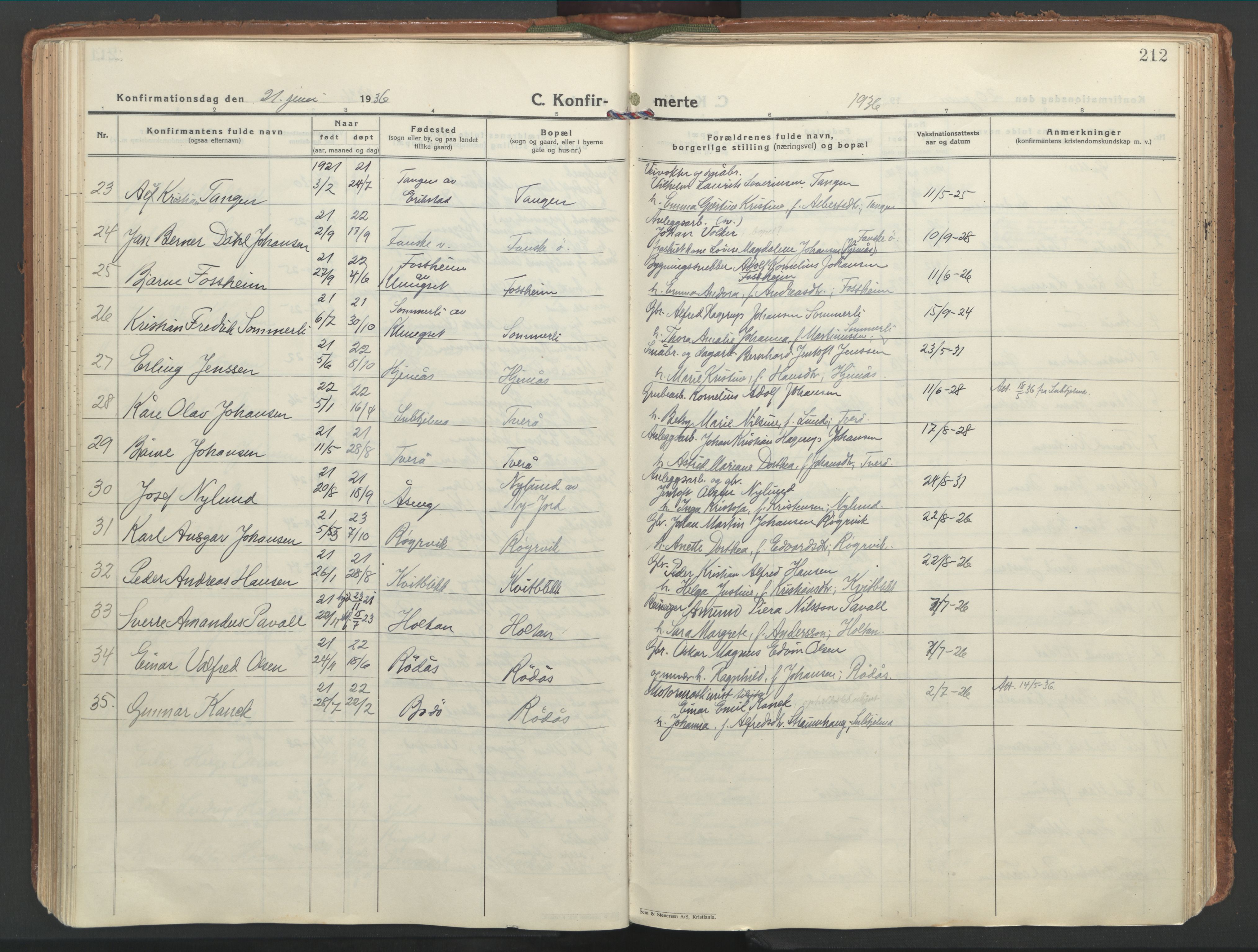 Ministerialprotokoller, klokkerbøker og fødselsregistre - Nordland, SAT/A-1459/849/L0699: Parish register (official) no. 849A10, 1924-1937, p. 212