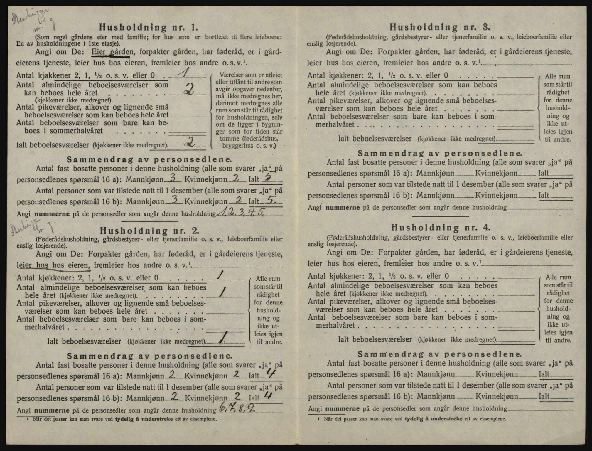 SAO, 1920 census for Idd, 1920, p. 1033