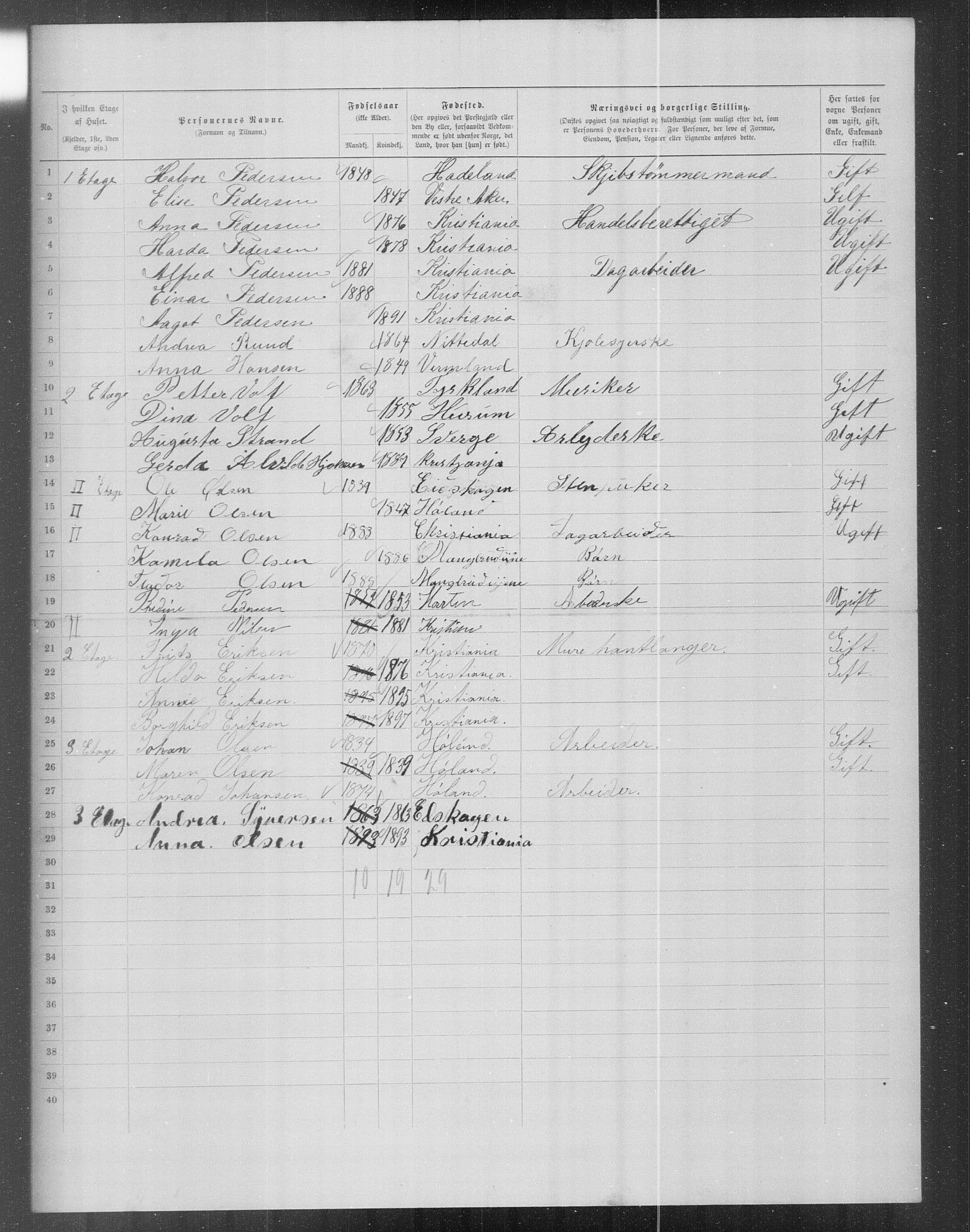 OBA, Municipal Census 1899 for Kristiania, 1899, p. 16232