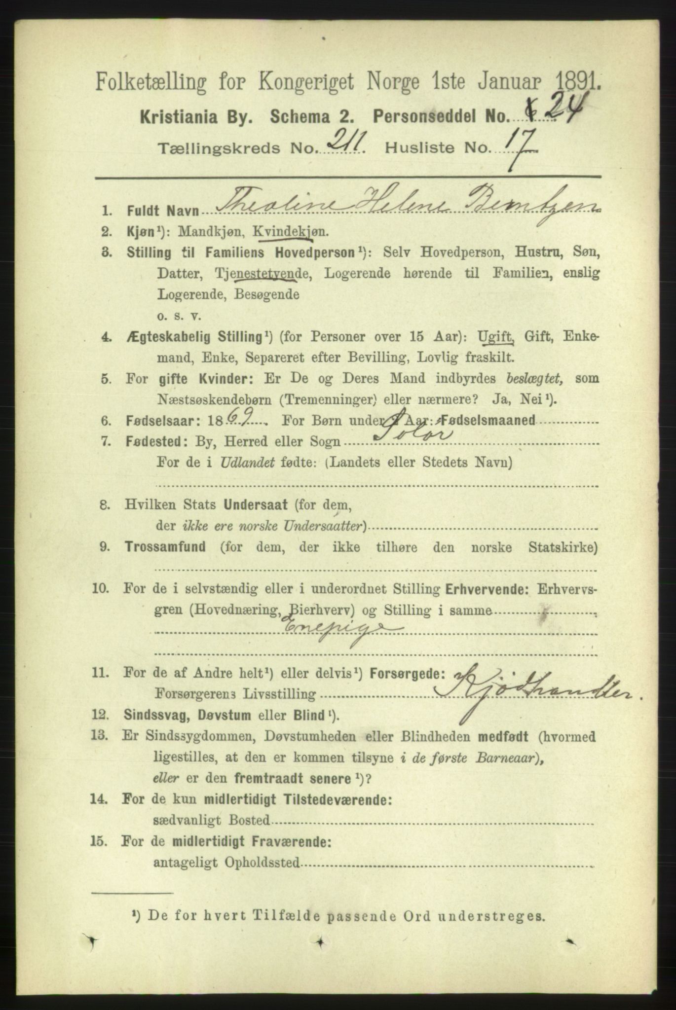 RA, 1891 census for 0301 Kristiania, 1891, p. 126267