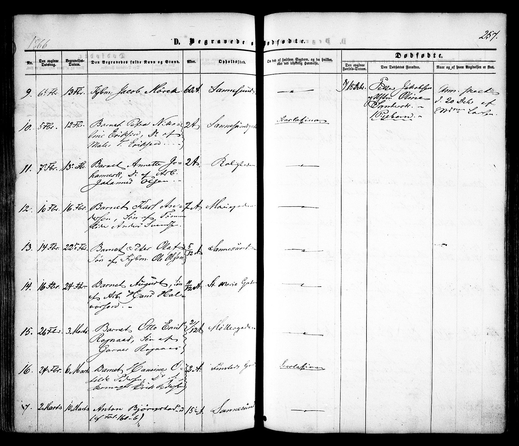 Sarpsborg prestekontor Kirkebøker, AV/SAO-A-2006/F/Fa/L0001: Parish register (official) no. 1, 1859-1868, p. 257