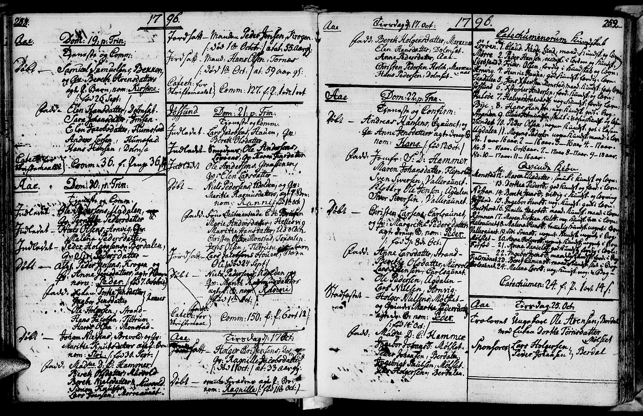 Ministerialprotokoller, klokkerbøker og fødselsregistre - Sør-Trøndelag, SAT/A-1456/655/L0673: Parish register (official) no. 655A02, 1780-1801, p. 258-259