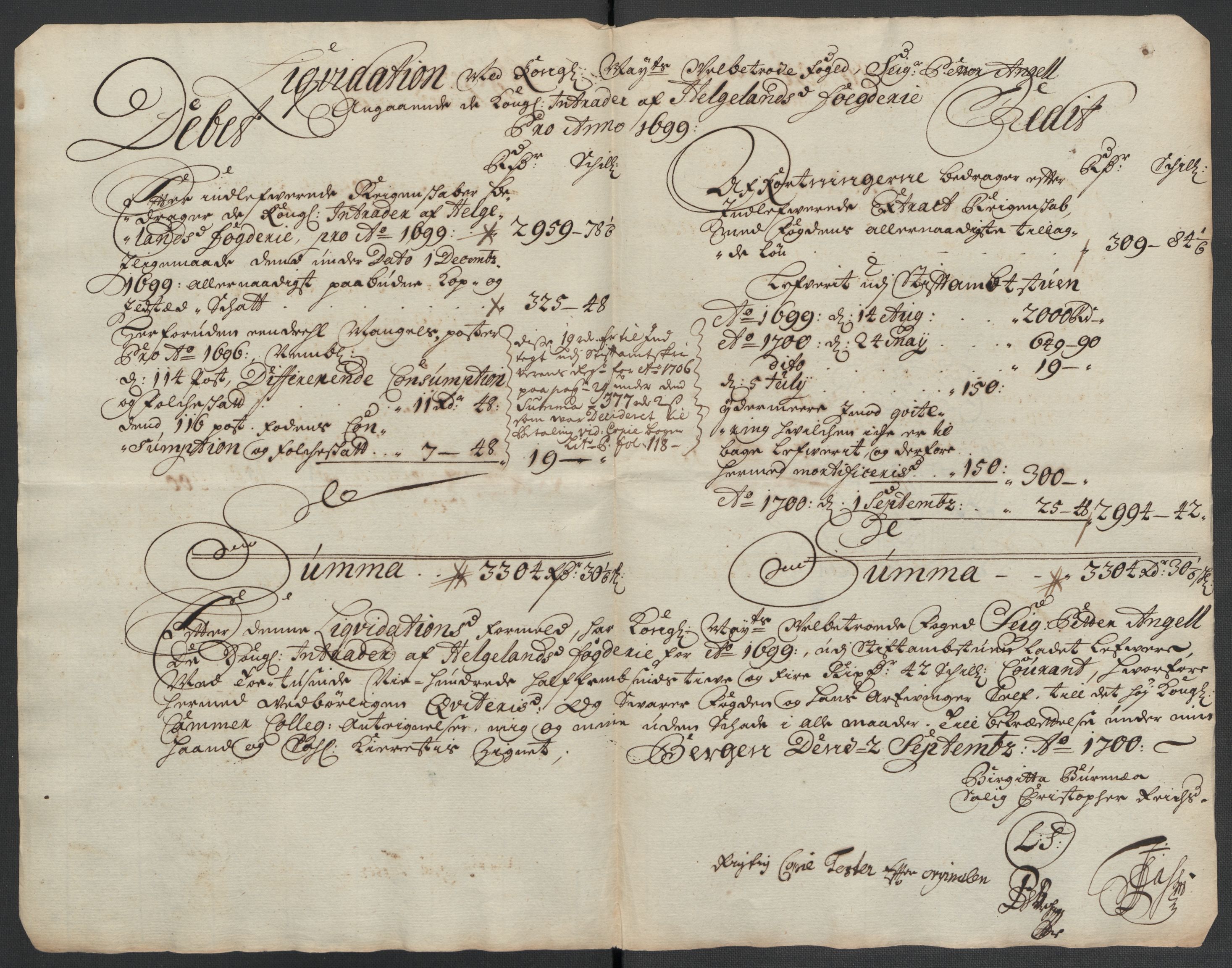 Rentekammeret inntil 1814, Reviderte regnskaper, Fogderegnskap, AV/RA-EA-4092/R65/L4507: Fogderegnskap Helgeland, 1699-1701, p. 162