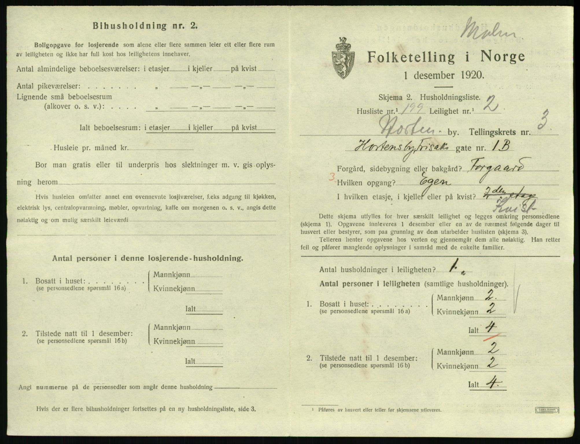 SAKO, 1920 census for Horten, 1920, p. 4767
