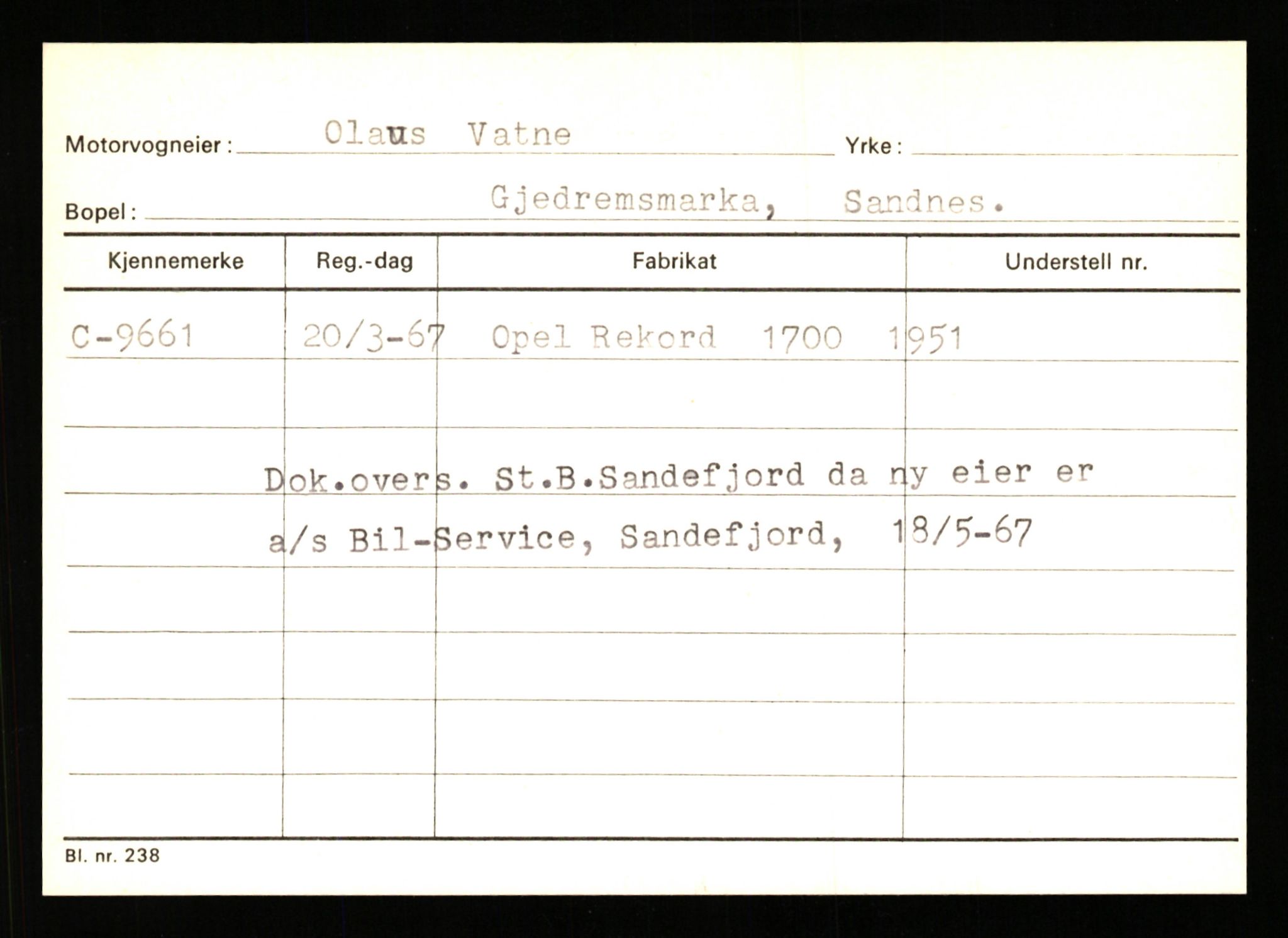 Stavanger trafikkstasjon, SAST/A-101942/0/G/L0002: Registreringsnummer: 5791 - 10405, 1930-1971, p. 2563