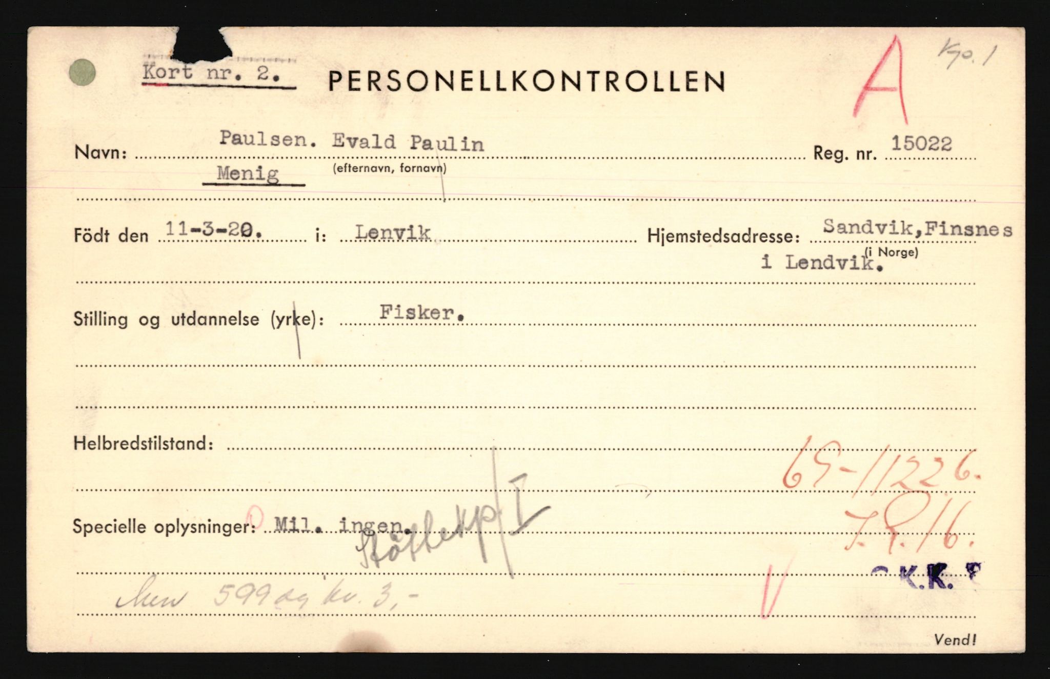 Forsvaret, Troms infanteriregiment nr. 16, AV/RA-RAFA-3146/P/Pa/L0024/0002: Rulleblad / Rulleblad for regimentets menige mannskaper, årsklasse 1941, 1941, p. 394