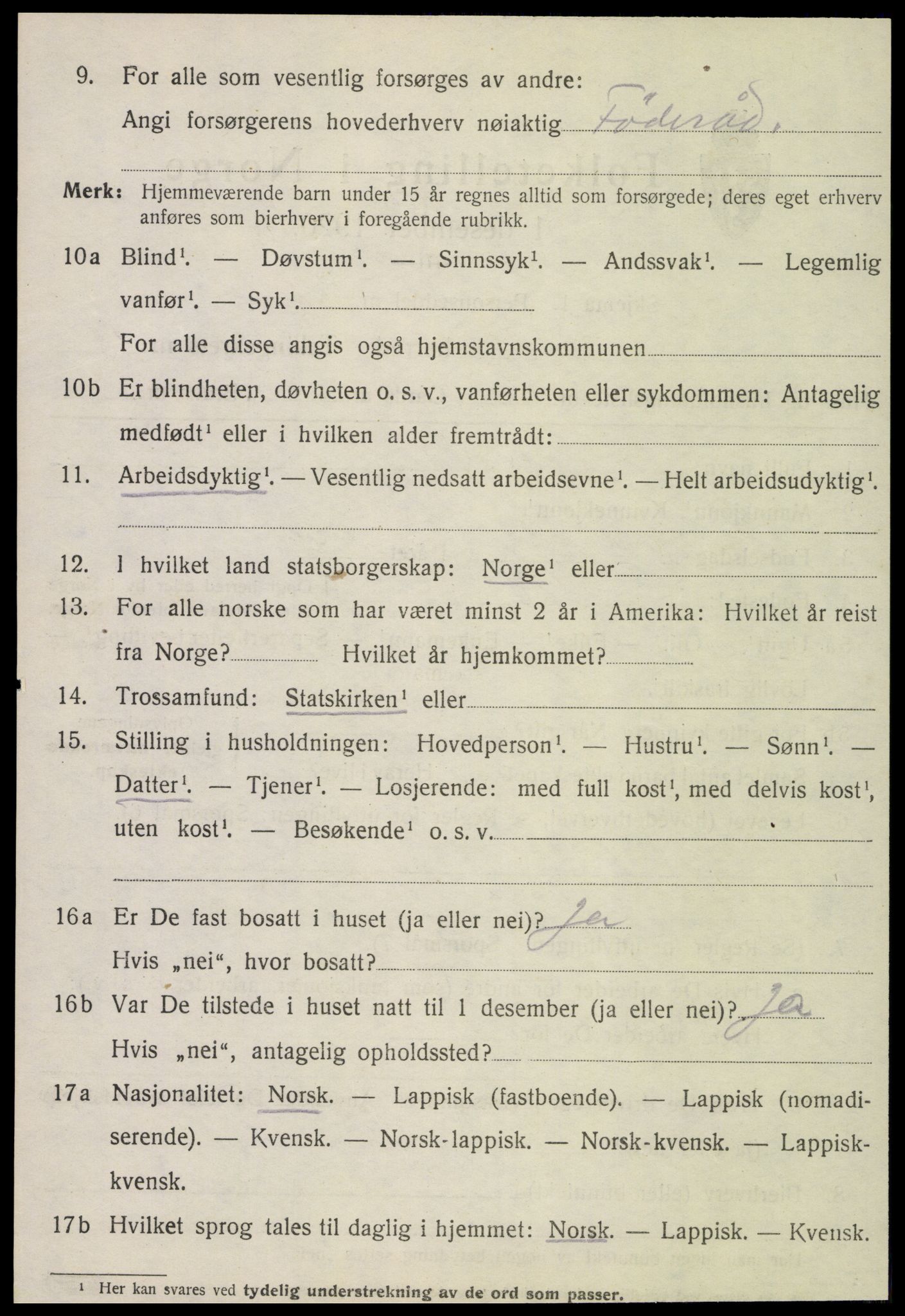 SAT, 1920 census for Meløy, 1920, p. 9144