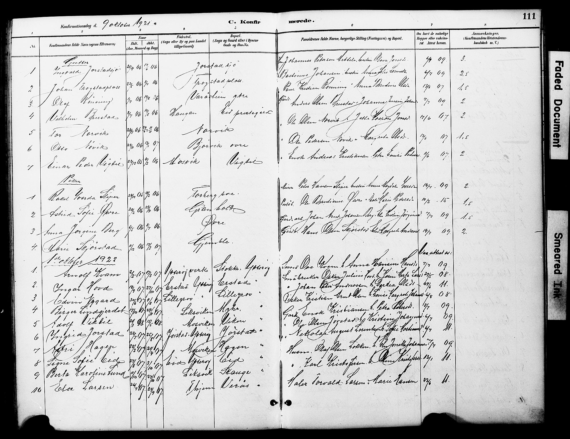 Ministerialprotokoller, klokkerbøker og fødselsregistre - Nord-Trøndelag, AV/SAT-A-1458/722/L0226: Parish register (copy) no. 722C02, 1889-1927, p. 111