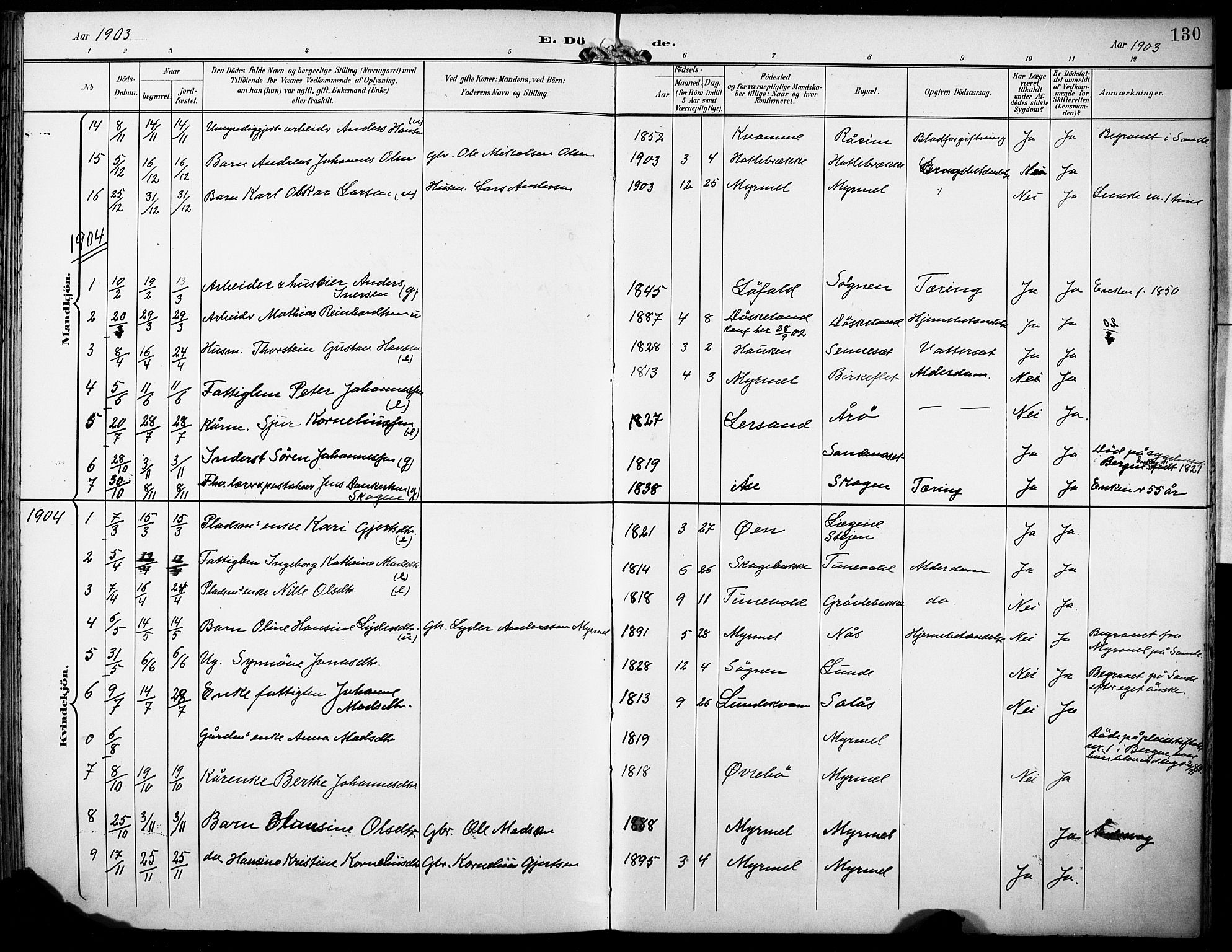 Gaular sokneprestembete, AV/SAB-A-80001/H/Haa: Parish register (official) no. B 2, 1898-1911, p. 130