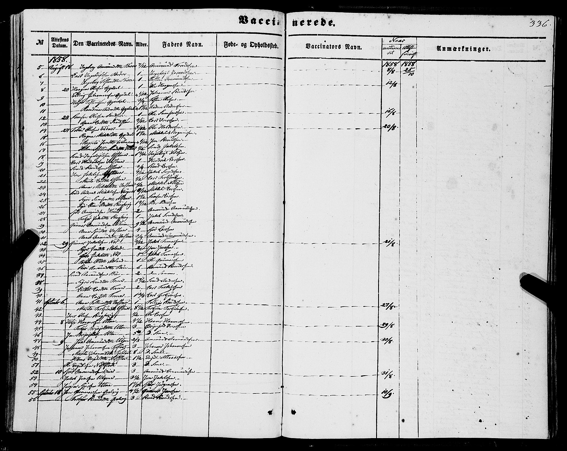 Ullensvang sokneprestembete, AV/SAB-A-78701/H/Haa: Parish register (official) no. A 11, 1854-1866, p. 336