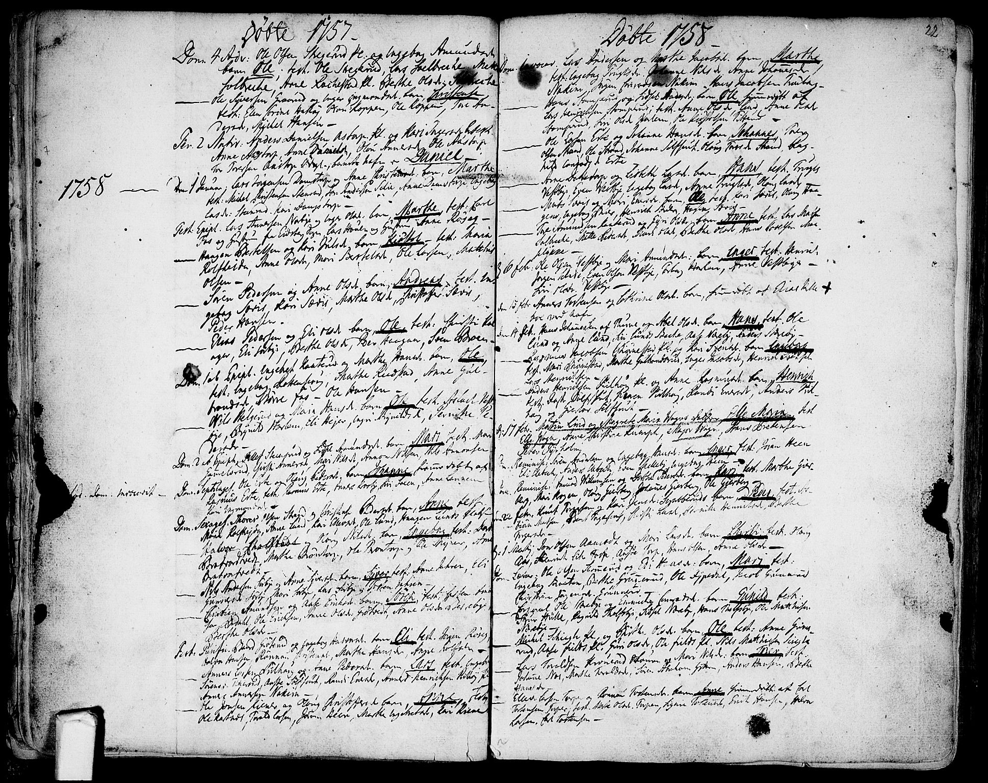 Rakkestad prestekontor Kirkebøker, SAO/A-2008/F/Fa/L0003: Parish register (official) no. I 3, 1752-1777, p. 22