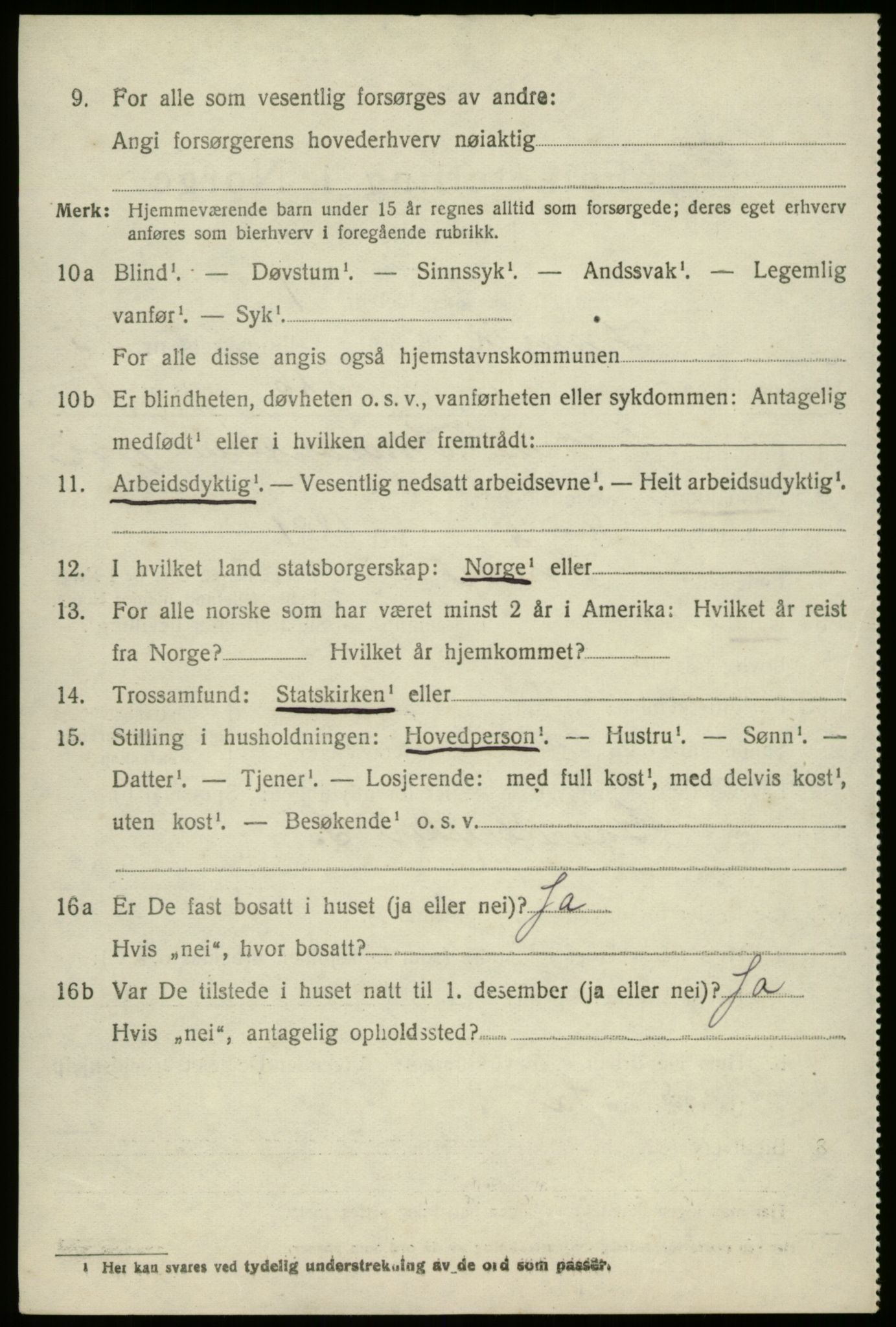 SAB, 1920 census for Innvik, 1920, p. 6126