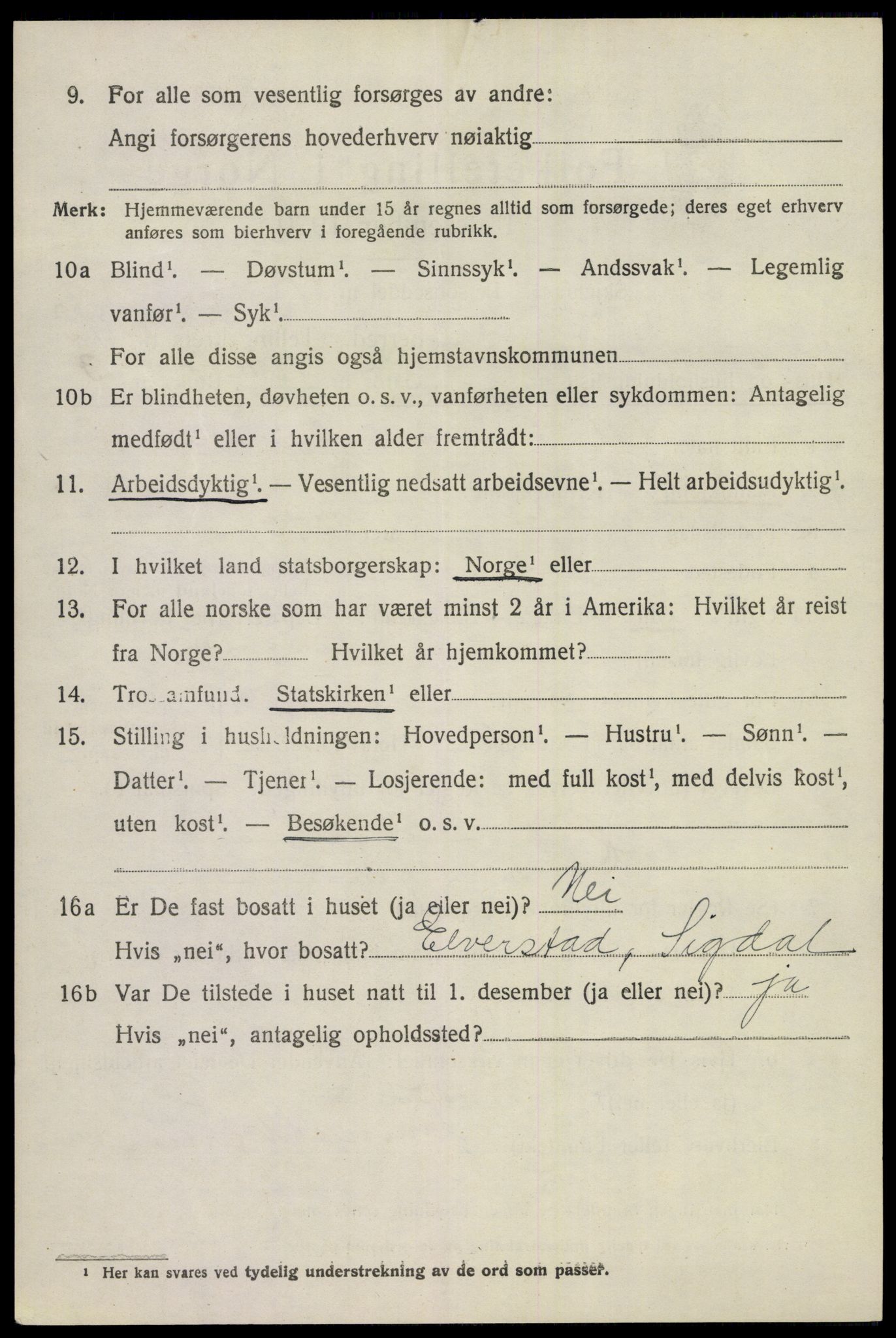 SAKO, 1920 census for Sigdal, 1920, p. 8639