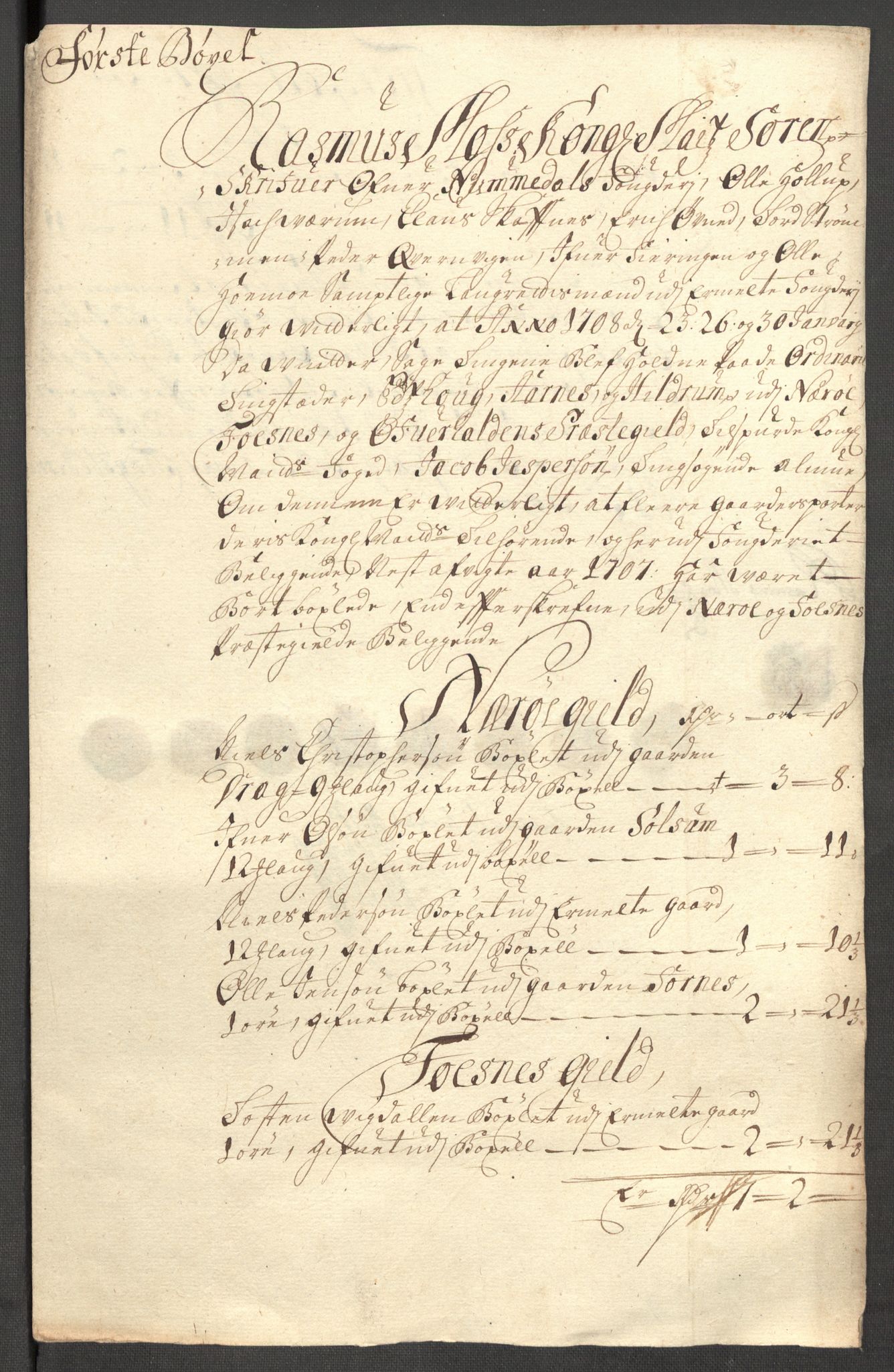 Rentekammeret inntil 1814, Reviderte regnskaper, Fogderegnskap, RA/EA-4092/R64/L4430: Fogderegnskap Namdal, 1707-1708, p. 143