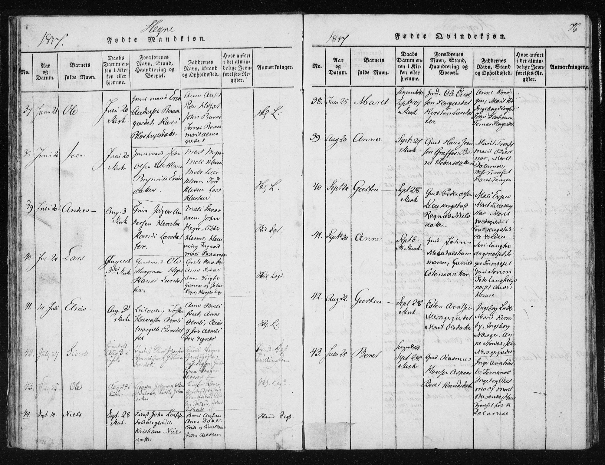 Ministerialprotokoller, klokkerbøker og fødselsregistre - Nord-Trøndelag, AV/SAT-A-1458/709/L0061: Parish register (official) no. 709A08 /4, 1815-1819, p. 76