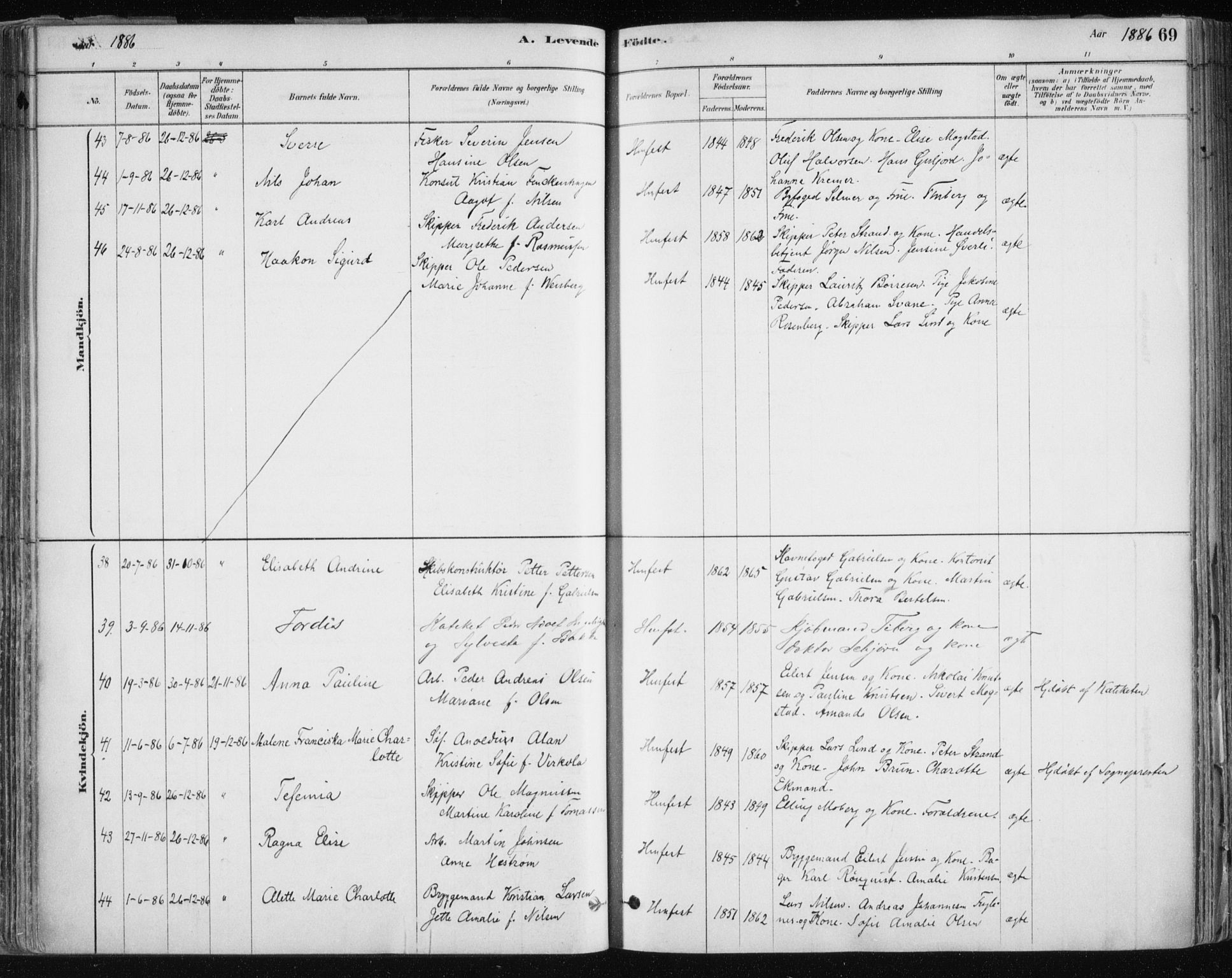 Hammerfest sokneprestkontor, AV/SATØ-S-1347/H/Ha/L0008.kirke: Parish register (official) no. 8, 1878-1889, p. 69