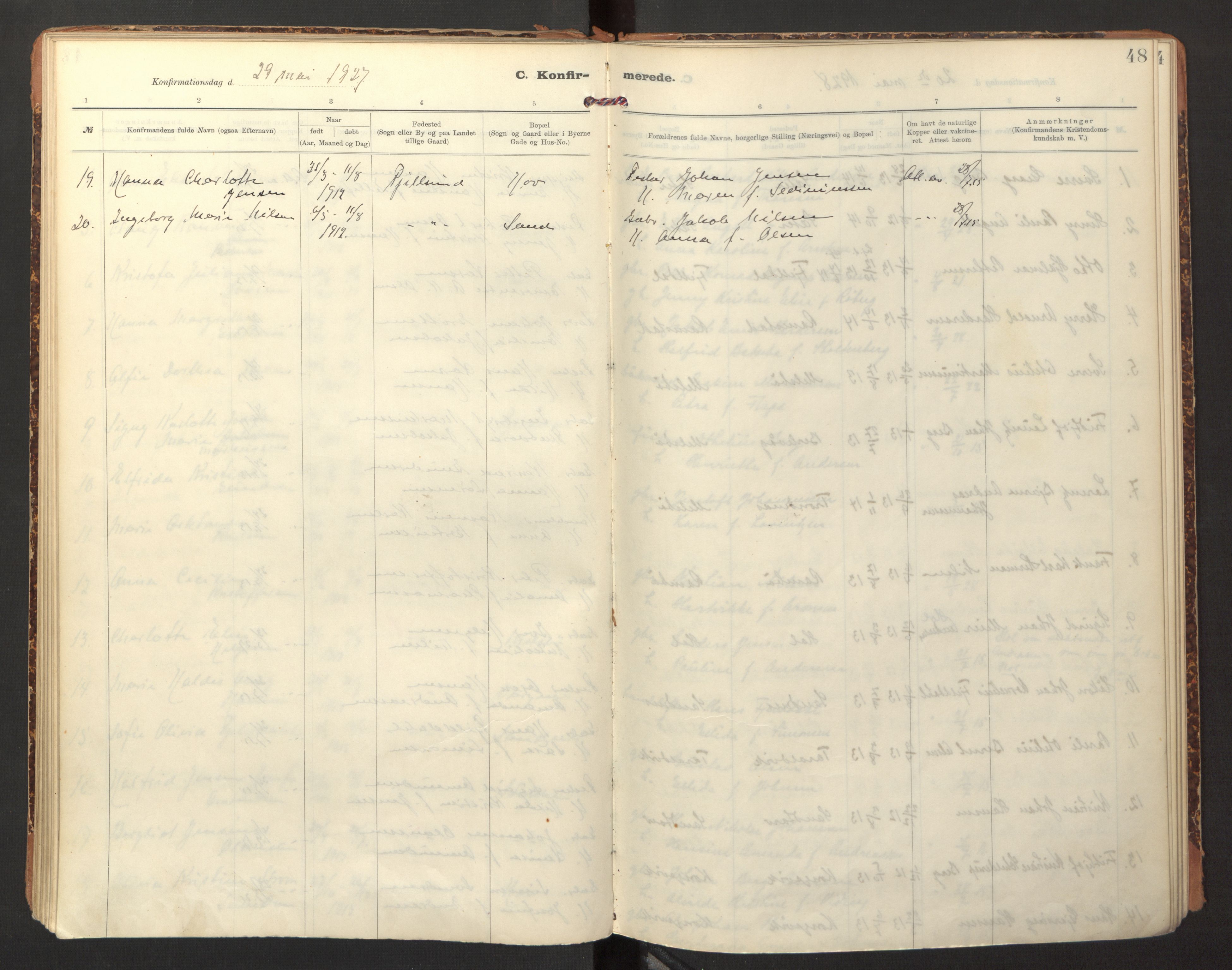 Ministerialprotokoller, klokkerbøker og fødselsregistre - Nordland, AV/SAT-A-1459/865/L0927: Parish register (official) no. 865A05, 1911-1935, p. 48