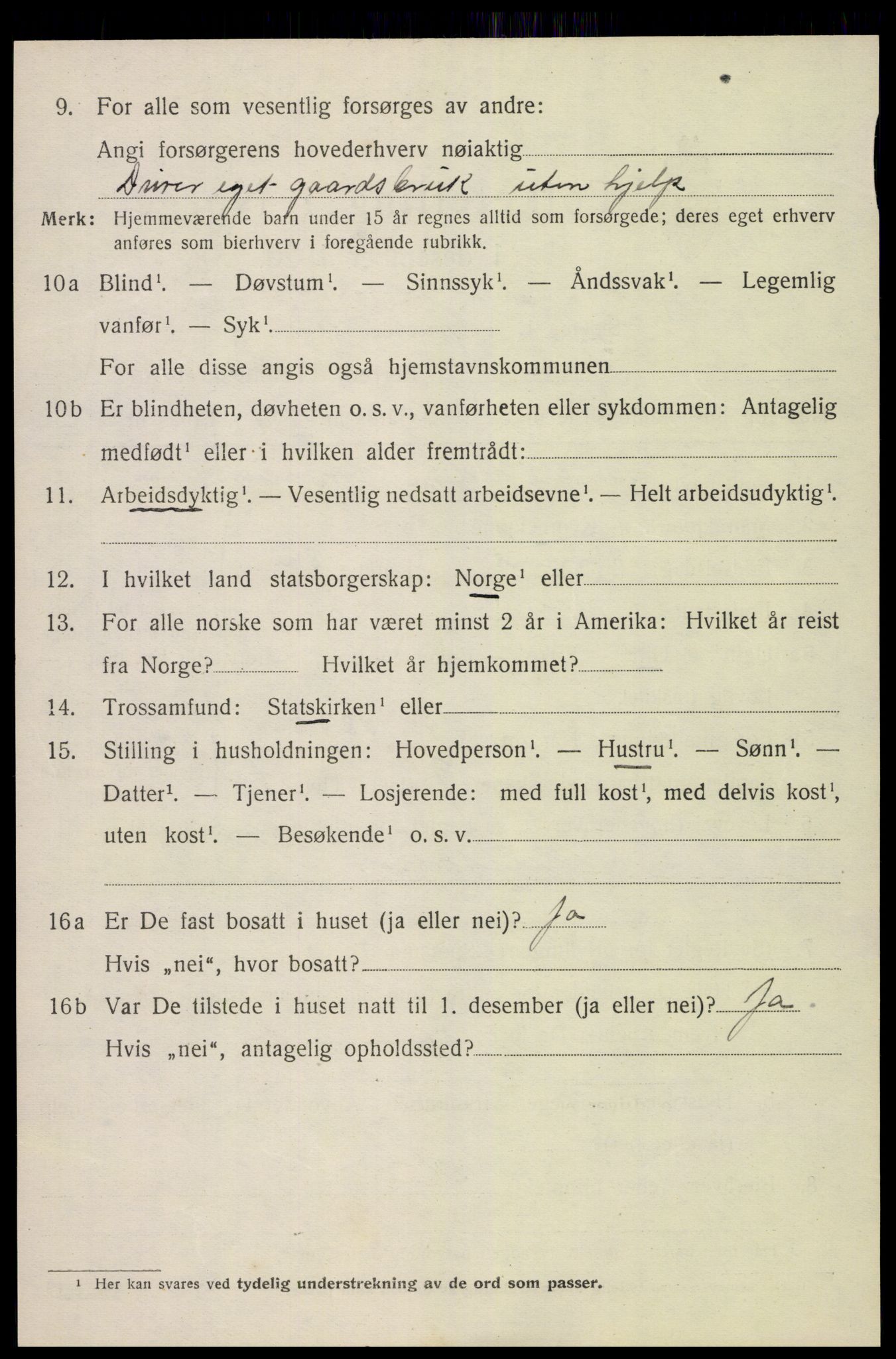SAK, 1920 census for Fjære, 1920, p. 12250