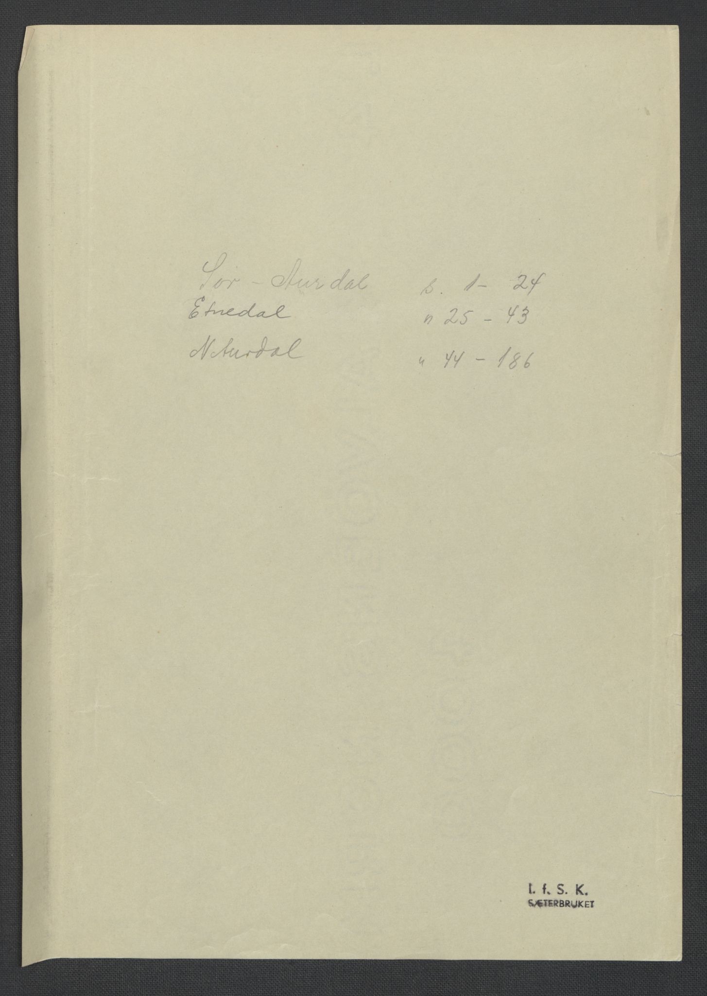 Instituttet for sammenlignende kulturforskning, AV/RA-PA-0424/F/Fc/L0005/0001: Eske B5: / Oppland (perm X), 1934-1935