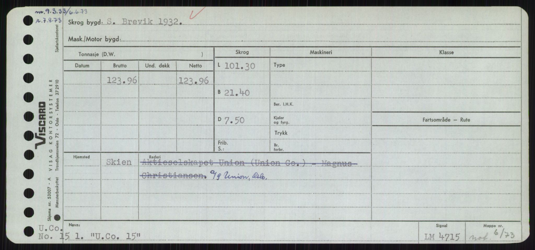 Sjøfartsdirektoratet med forløpere, Skipsmålingen, RA/S-1627/H/Hc/L0001: Lektere, A-Y, p. 579