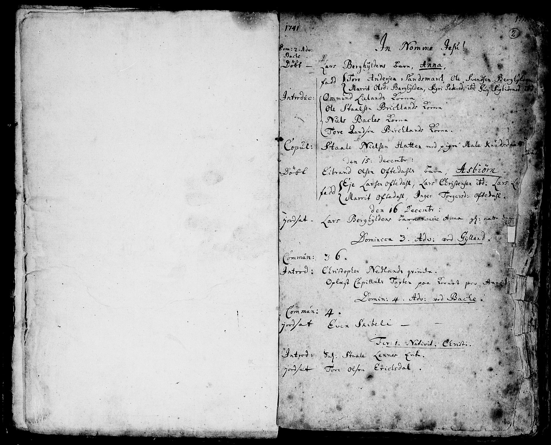 Bakke sokneprestkontor, SAK/1111-0002/F/Fa/Faa/L0001: Parish register (official) no. A 1, 1741-1780, p. 2
