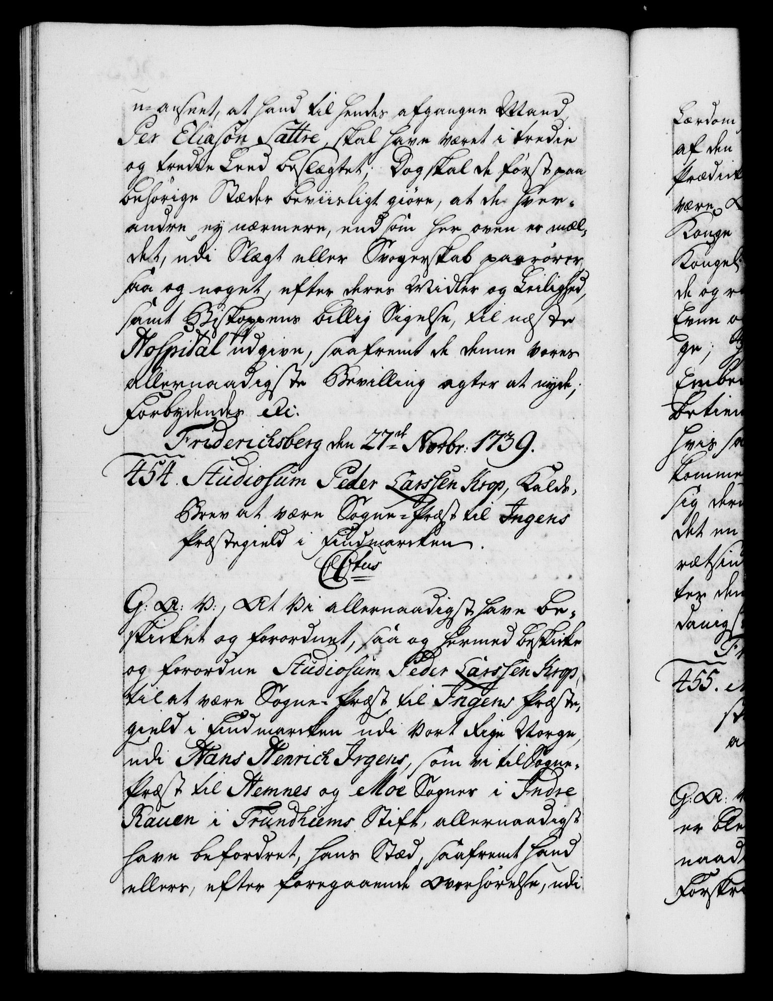 Danske Kanselli 1572-1799, AV/RA-EA-3023/F/Fc/Fca/Fcaa/L0031: Norske registre, 1739-1740, p. 302b