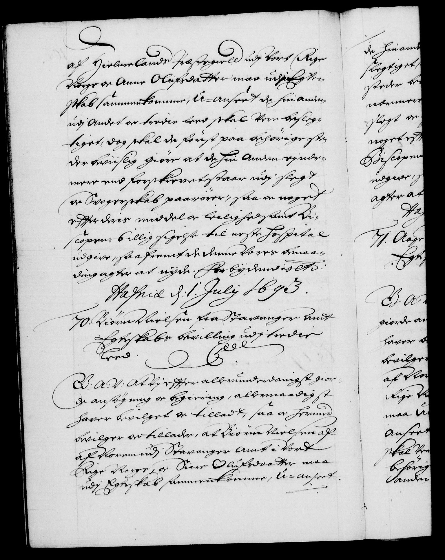 Danske Kanselli 1572-1799, RA/EA-3023/F/Fc/Fca/Fcaa/L0016: Norske registre (mikrofilm), 1692-1697, p. 104b